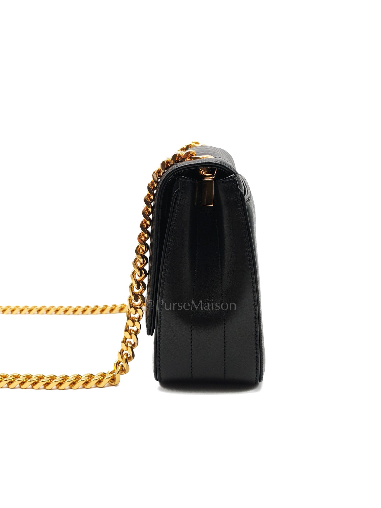 Vicky Medium in Black Smooth Lambskin Leather Gold Hardware | Purse Maison Luxury Bags Shop
