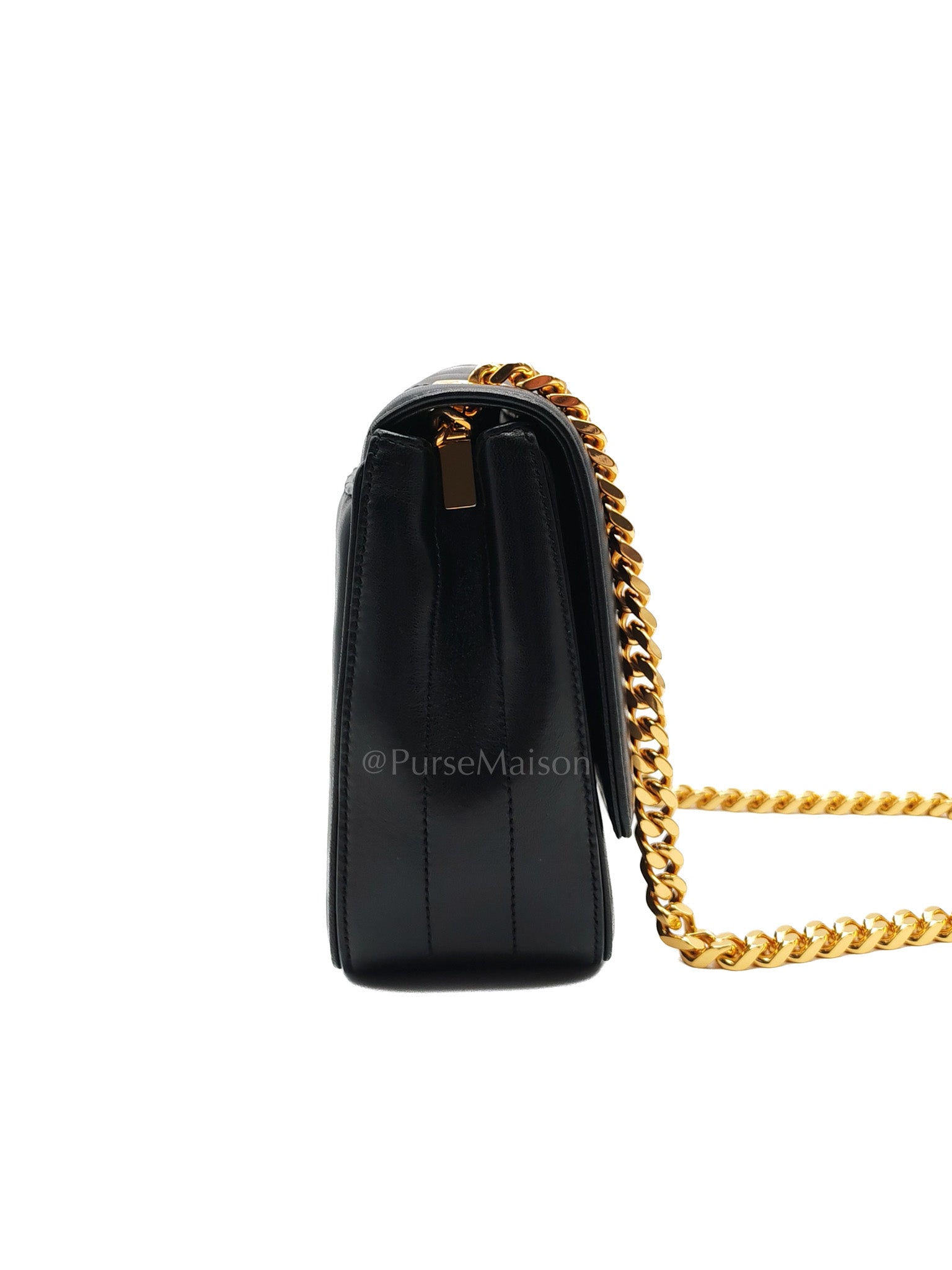 Vicky Medium in Black Smooth Lambskin Leather Gold Hardware | Purse Maison Luxury Bags Shop