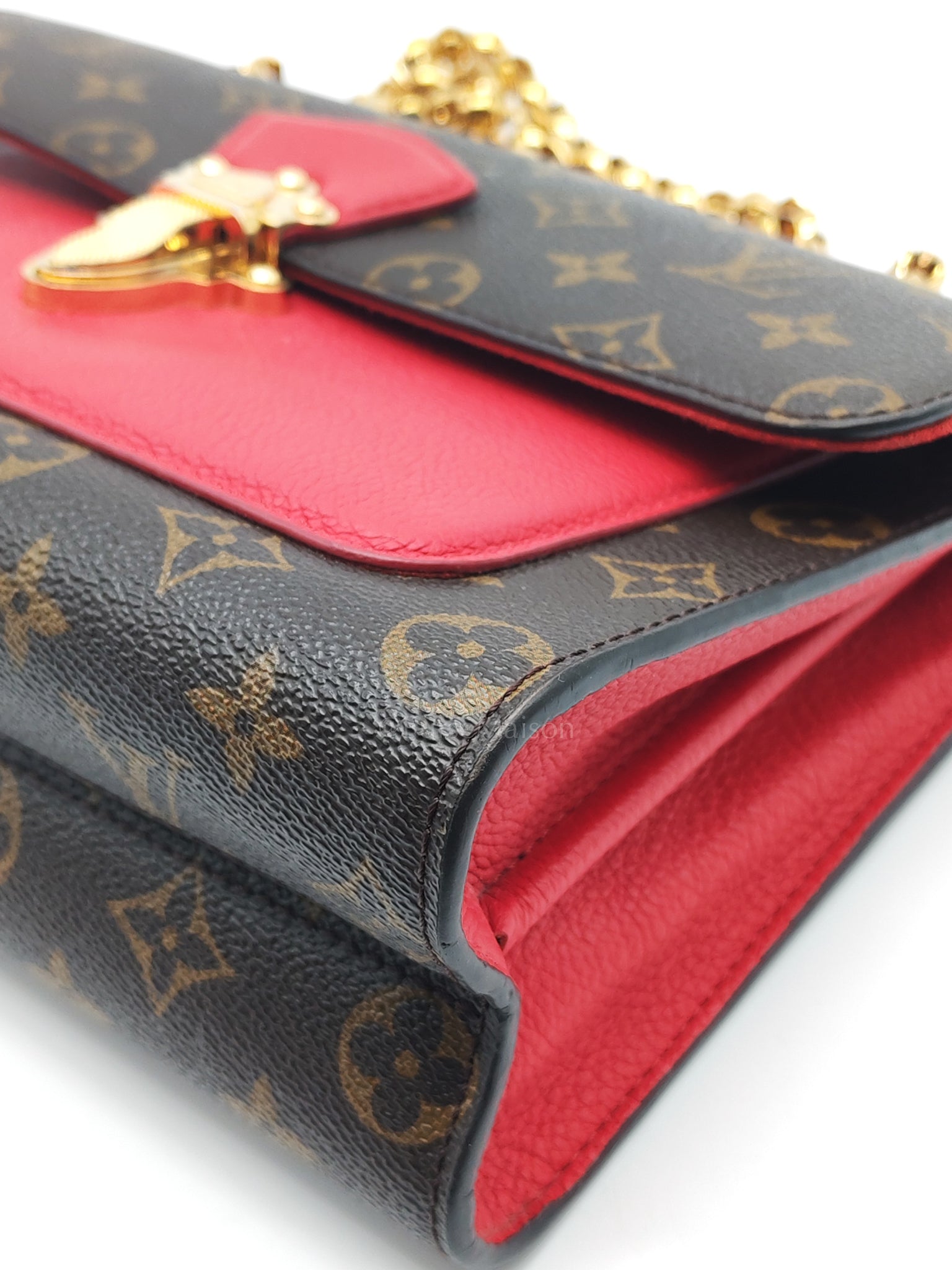 Victoire in Monogram Canvas and Red Leather (Date code: CA2137) | Purse Maison Luxury Bags Shop