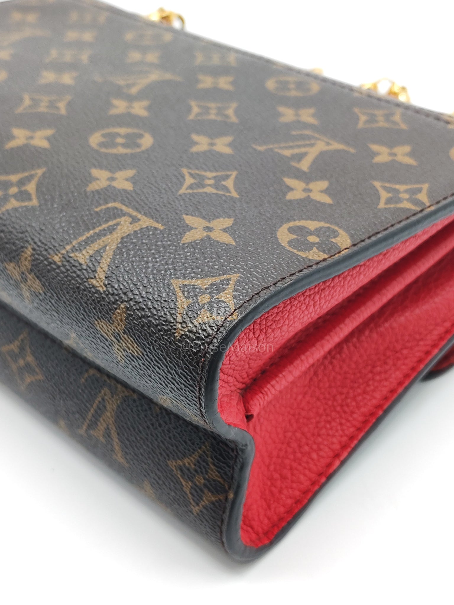 Victoire in Monogram Canvas and Red Leather (Date code: CA2137) | Purse Maison Luxury Bags Shop