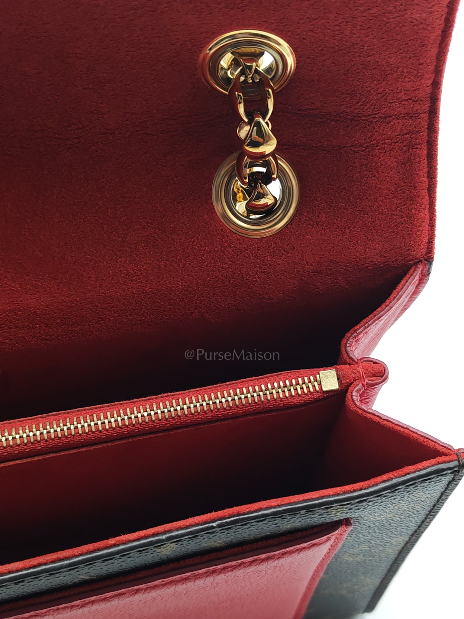 Victoire in Monogram Canvas and Red Leather (Date code: CA2137) | Purse Maison Luxury Bags Shop