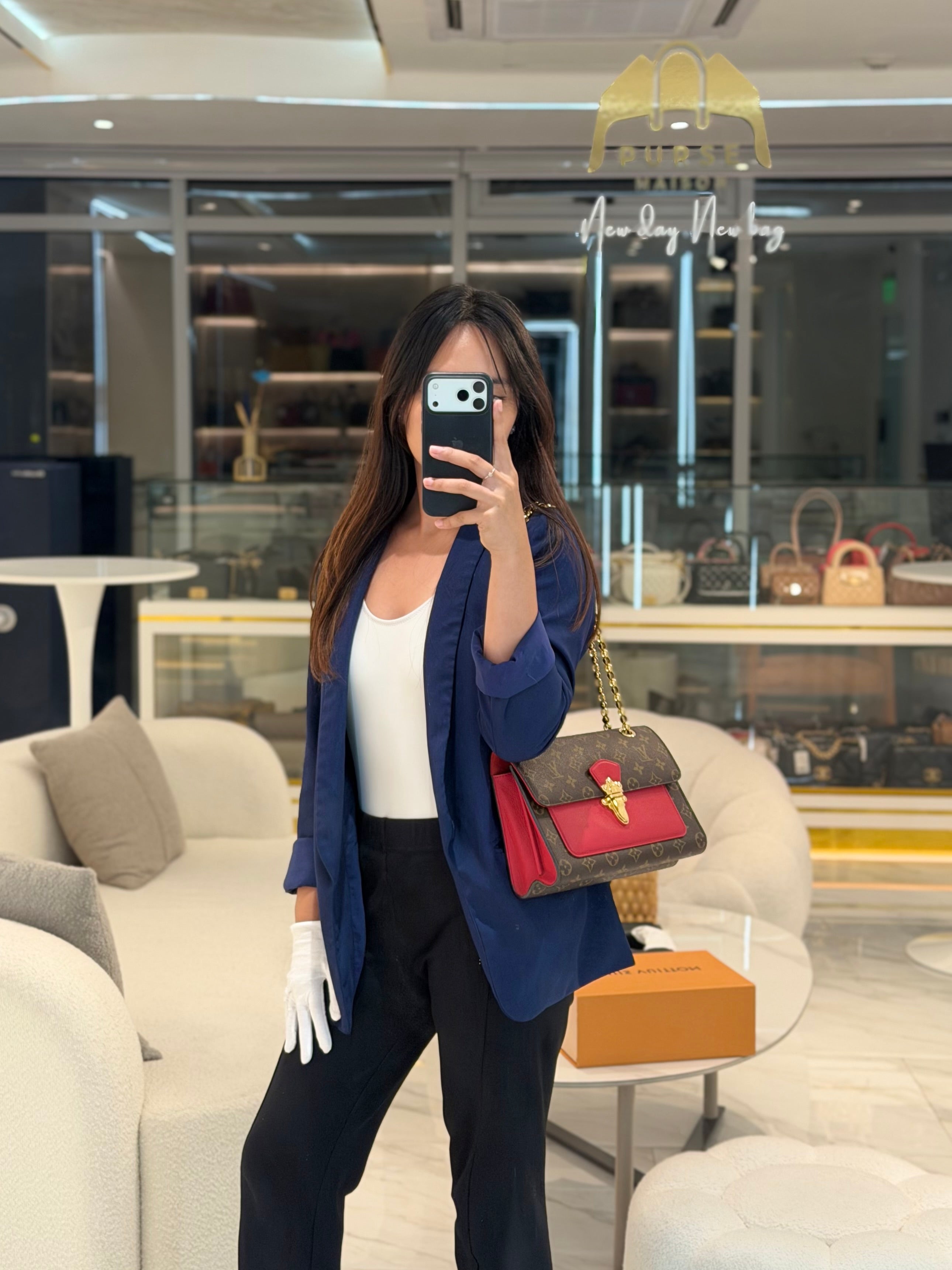 Victoire in Monogram Canvas and Red Leather (Date code: CA2137) | Purse Maison Luxury Bags Shop