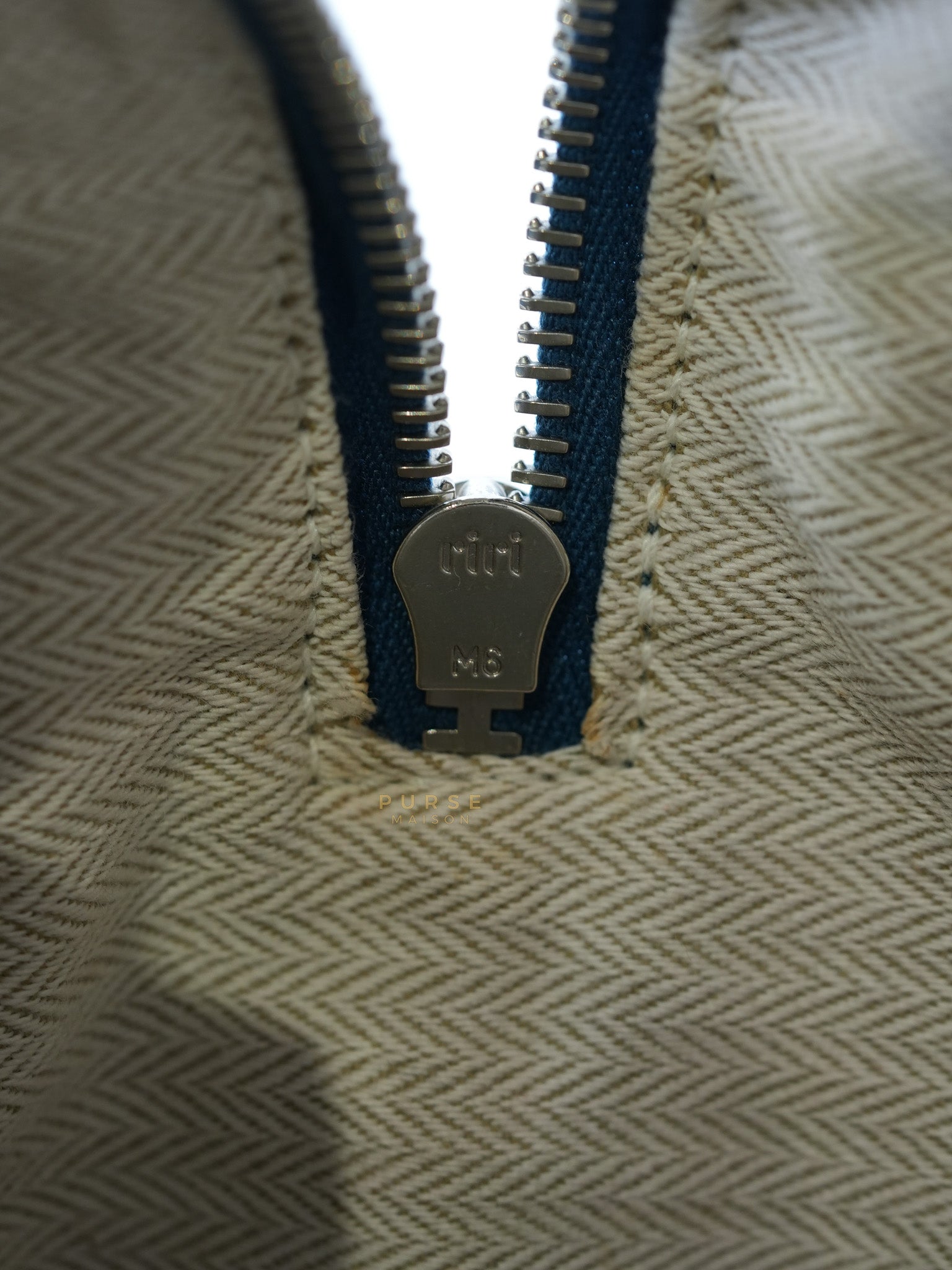 Victoria II 35 in Blue Clemence Leather & Palladium Hardware Stamp Square P(2012) | Purse Maison Luxury Bags Shop