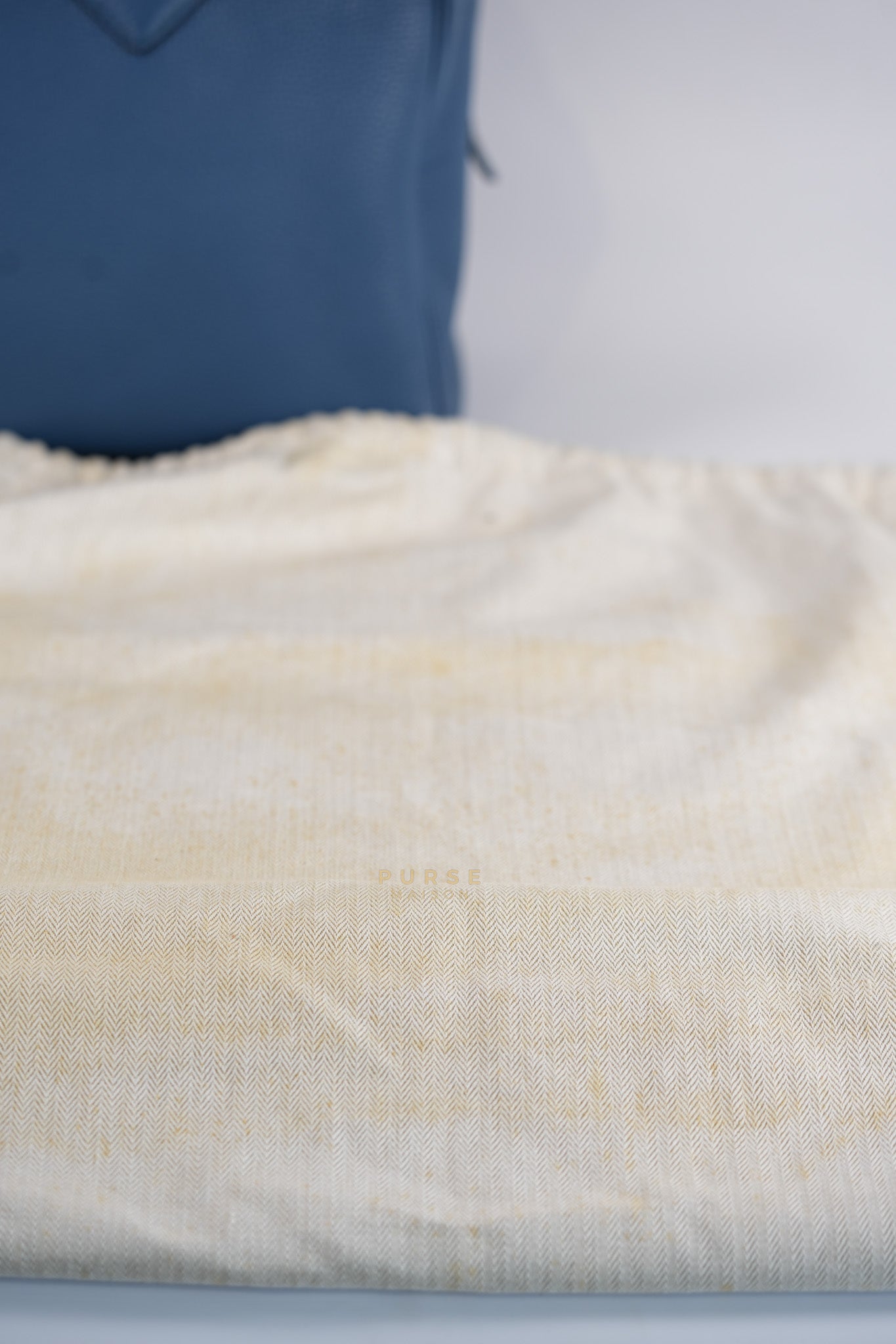 Victoria II 35 in Blue Clemence Leather & Palladium Hardware Stamp Square P(2012) | Purse Maison Luxury Bags Shop