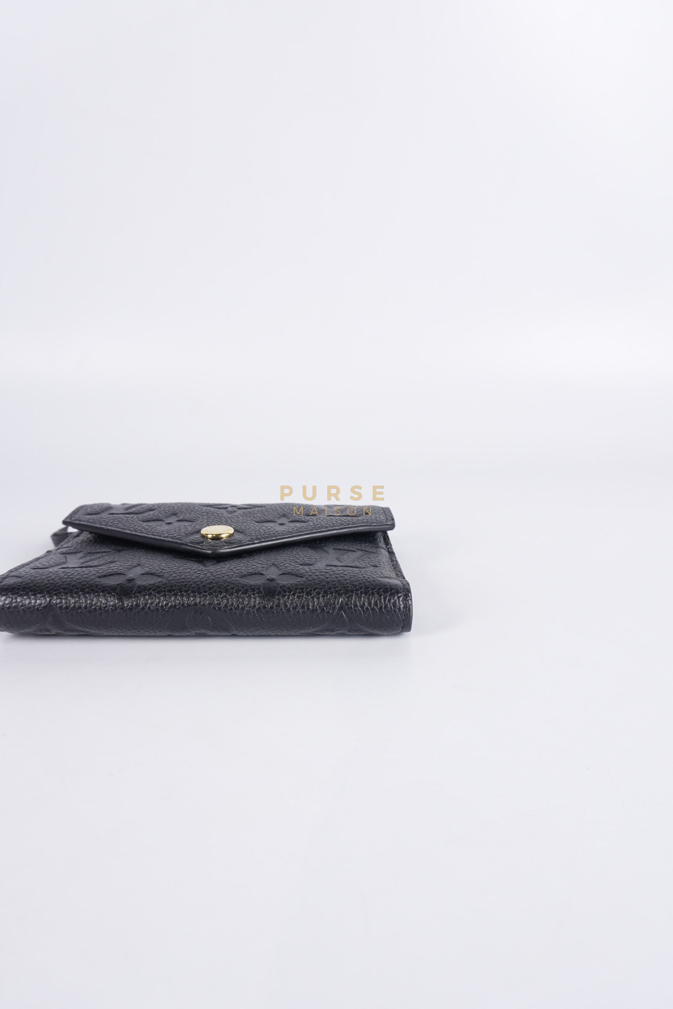 Victorine Tri-fold Wallet in Black Monogram Empreinte Leather Microchip | Purse Maison Luxury Bags Shop