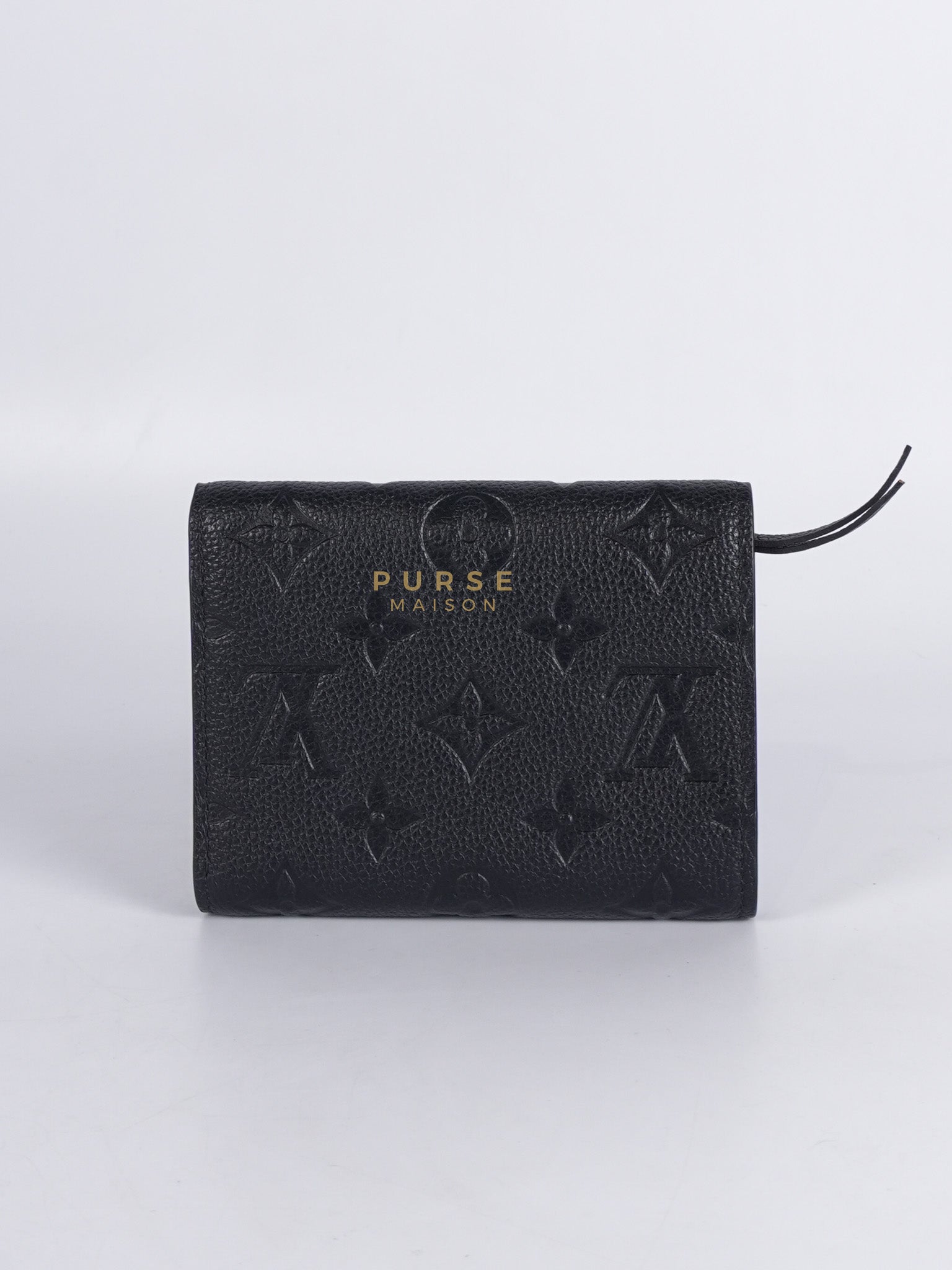 Victorine Tri-fold Wallet in Black Monogram Empreinte Leather Microchip | Purse Maison Luxury Bags Shop