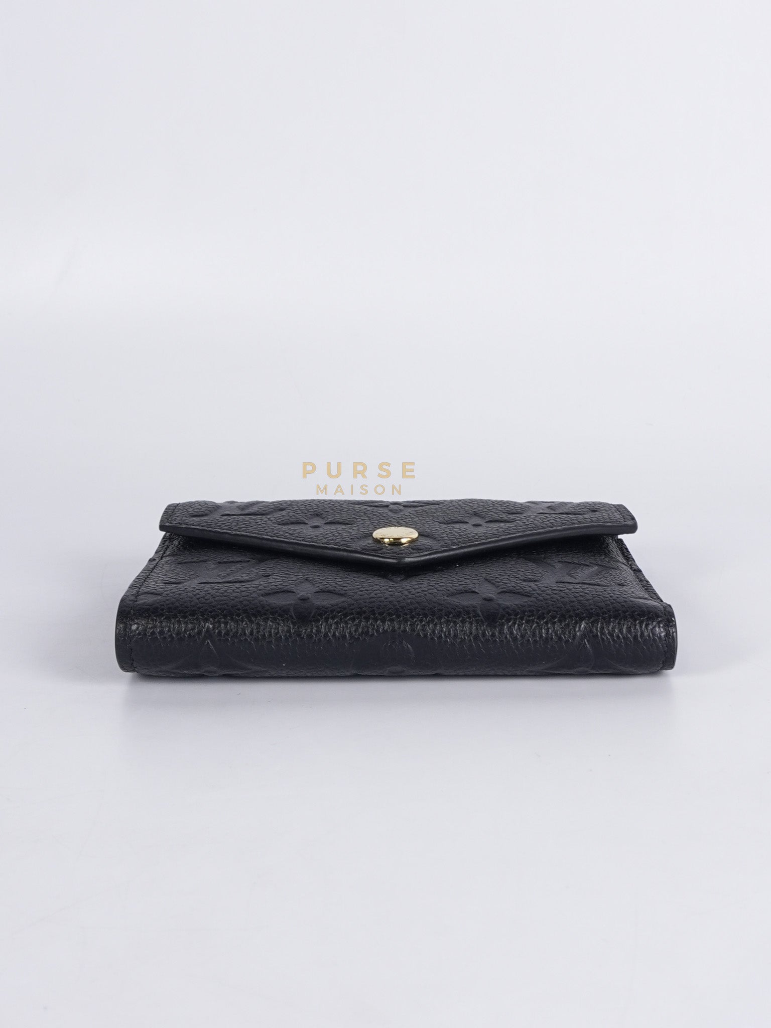 Victorine Tri-fold Wallet in Black Monogram Empreinte Leather Microchip | Purse Maison Luxury Bags Shop