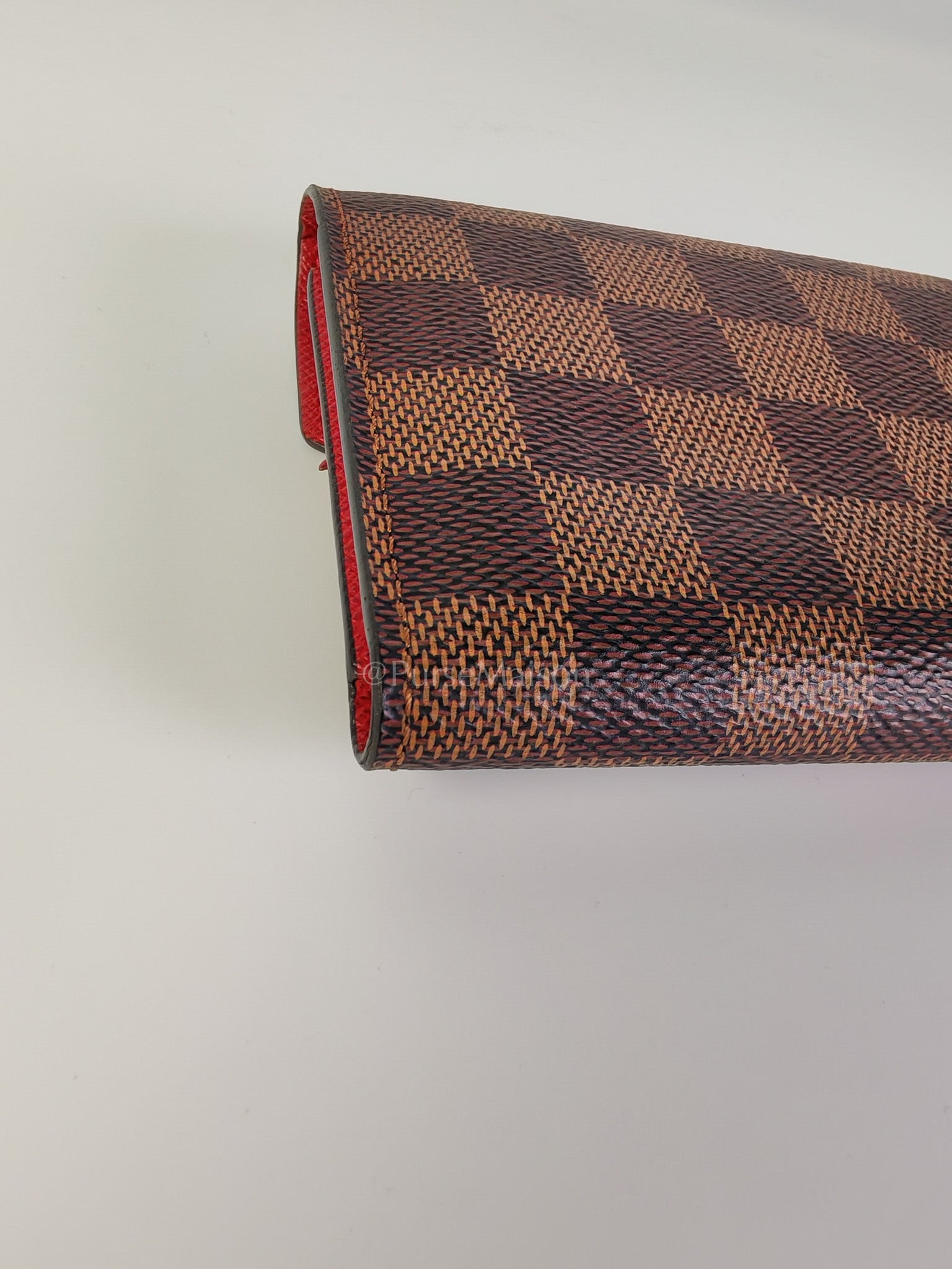 Victorine Wallet in Damier Ebene Canvas and Red Interior (Date Code: MI0241) | Purse Maison Luxury Bags Shop
