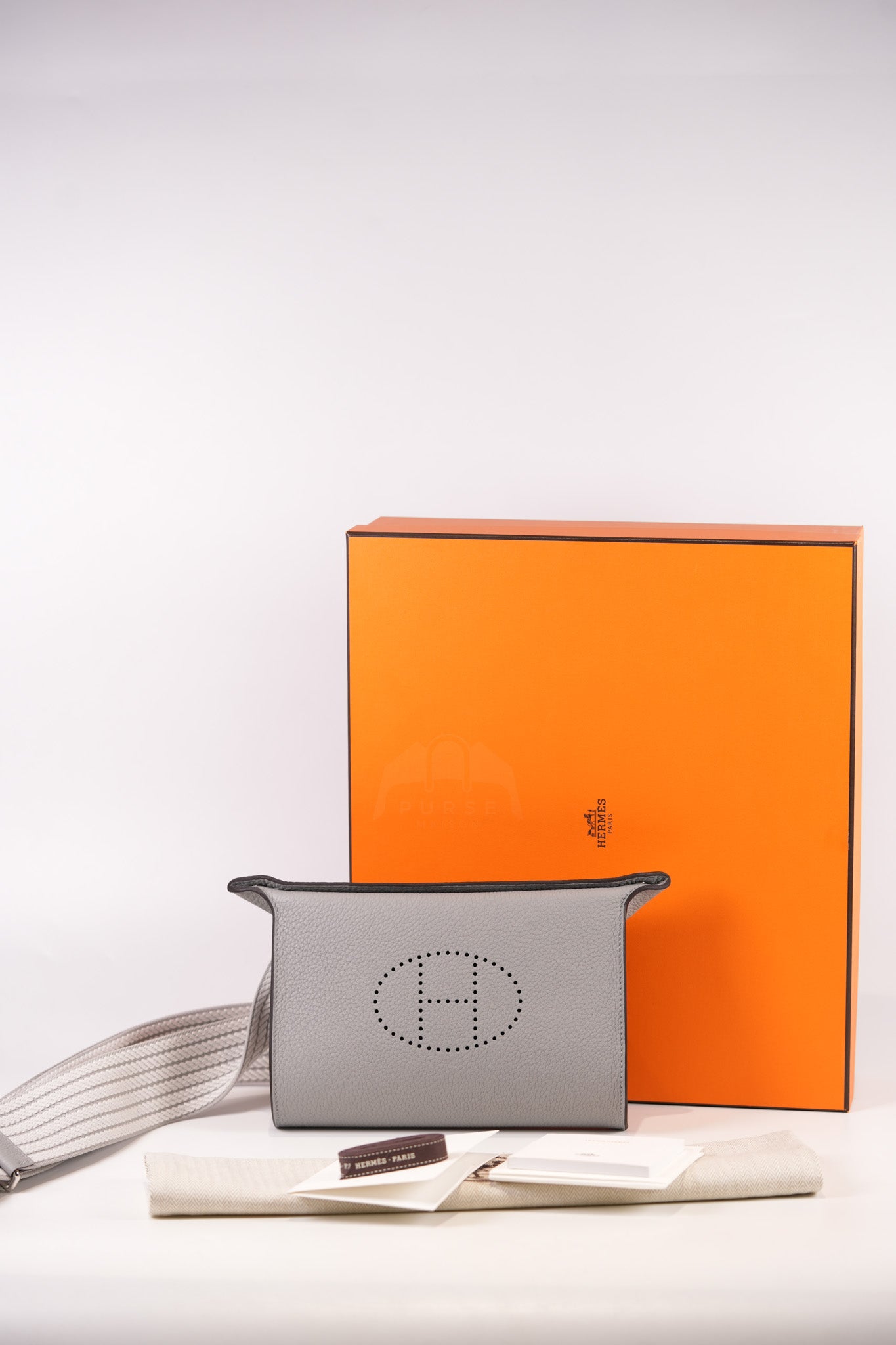 Videpoches Bag in Bleu Glacier Togo Leather & Palladium Hardware Stamp K (2025) | Purse Maison Luxury Bags Shop