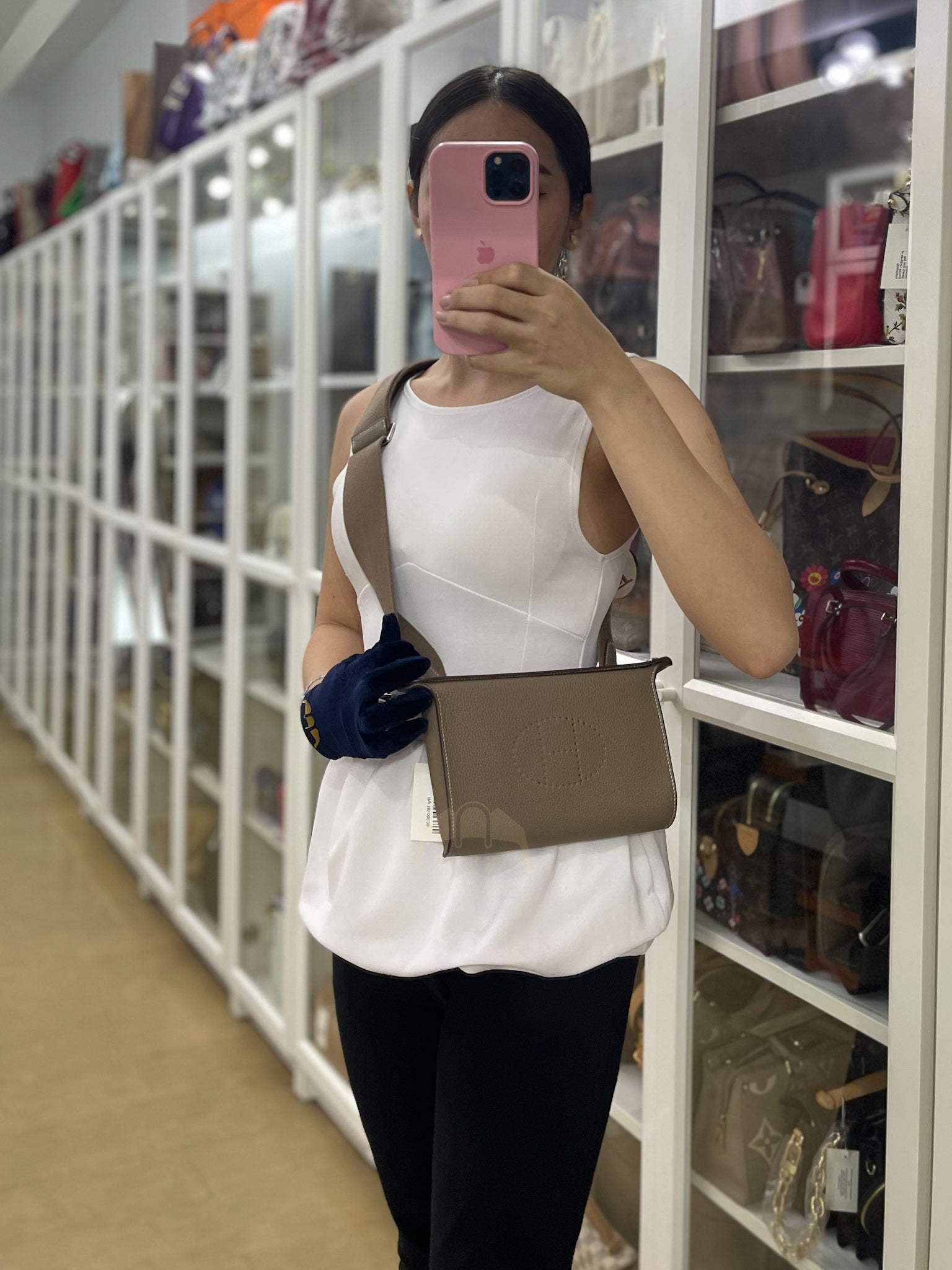 Videpoches in Etoupe Togo Leather and Palladium Hardware Stamp B (2023) | Purse Maison Luxury Bags Shop