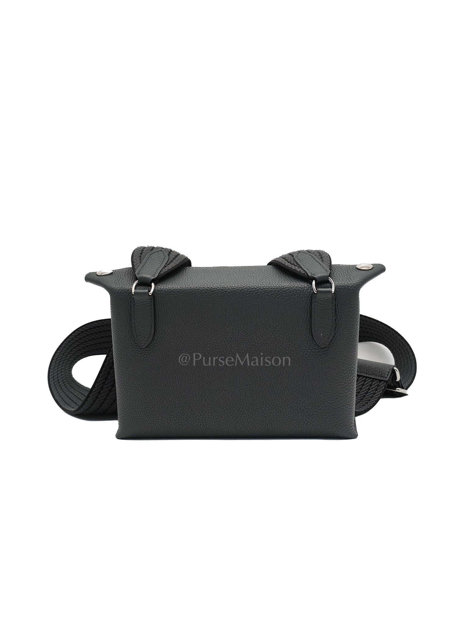 Videopoches in Gris Misty Togo Leather Sangle Cordage and Palladium Hardware Stamp K (2025) | Purse Maison Luxury Bags Shop