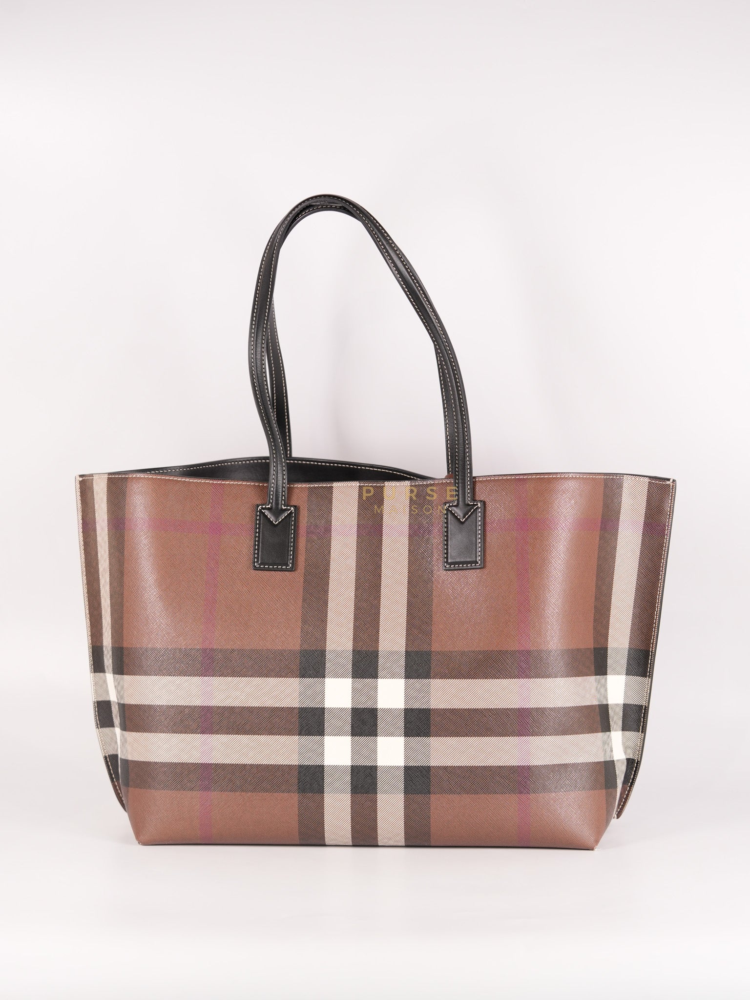 Vintage Check Tote Medium in Dark Birch Brown | Purse Maison Luxury Bags Shop