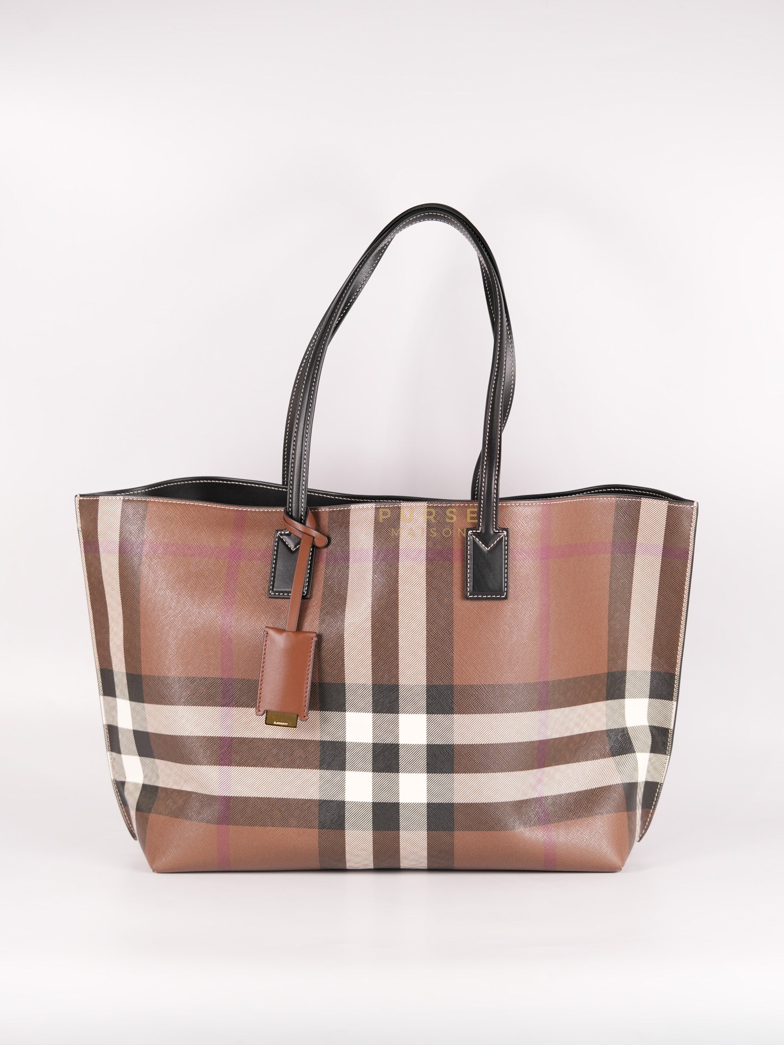 Vintage Check Tote Medium in Dark Birch Brown | Purse Maison Luxury Bags Shop