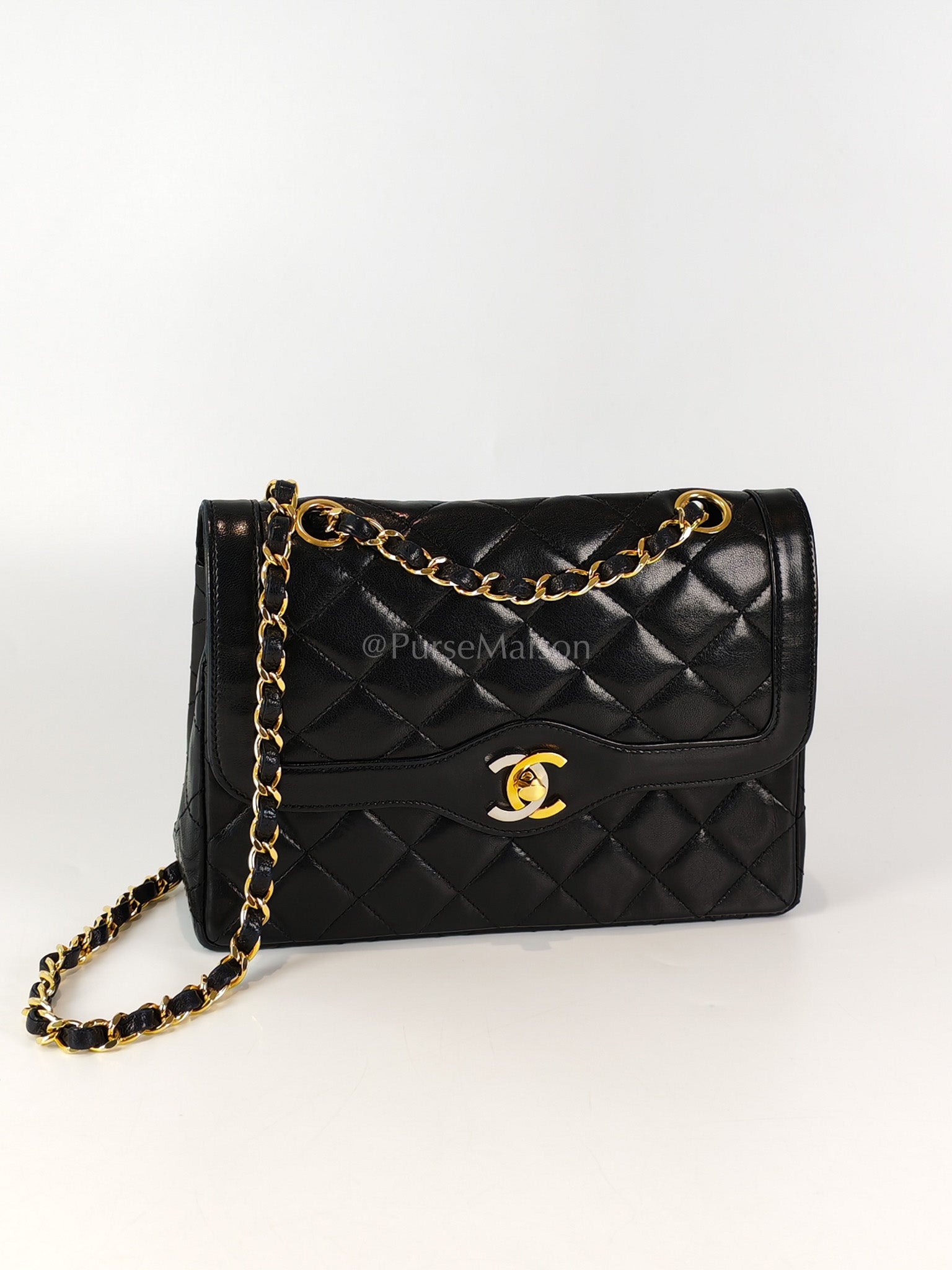 Vintage Double Flap in Black Quilted Lambskin Leather & Mixed Hardware Series 1 | Purse Maison Luxury Bags Shop