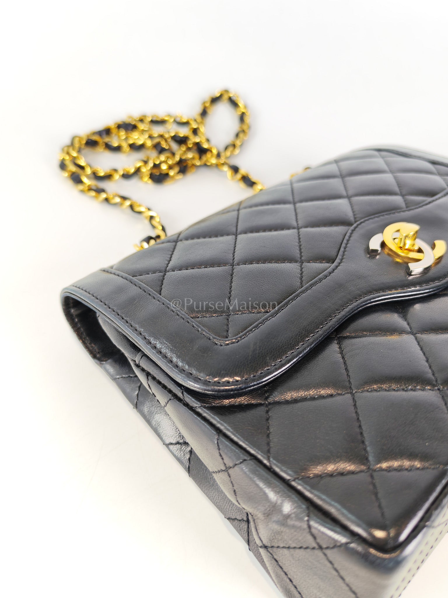 Vintage Double Flap in Black Quilted Lambskin Leather & Mixed Hardware Series 1 | Purse Maison Luxury Bags Shop