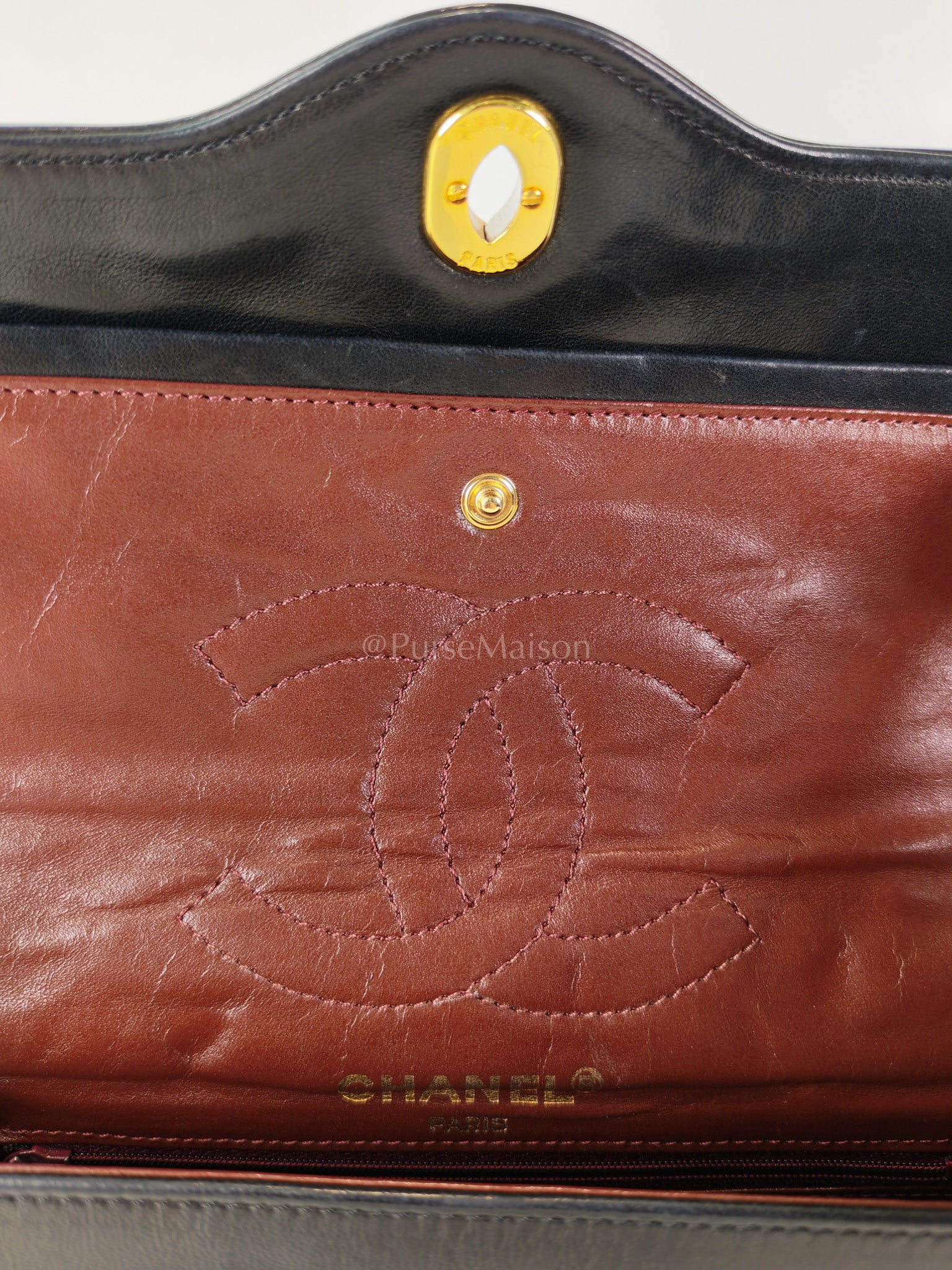 Vintage Double Flap in Black Quilted Lambskin Leather & Mixed Hardware Series 1 | Purse Maison Luxury Bags Shop