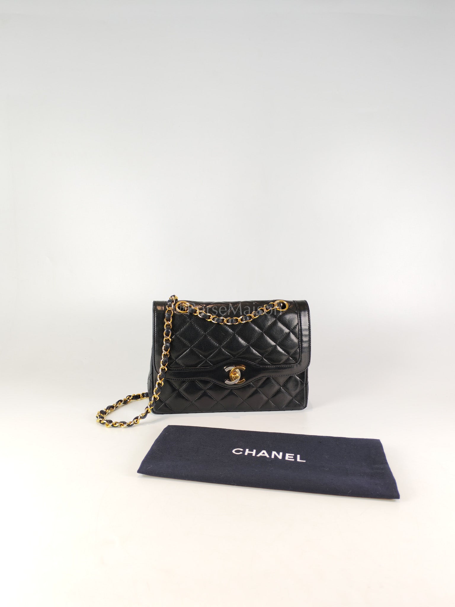 Vintage Double Flap in Black Quilted Lambskin Leather & Mixed Hardware Series 1 | Purse Maison Luxury Bags Shop