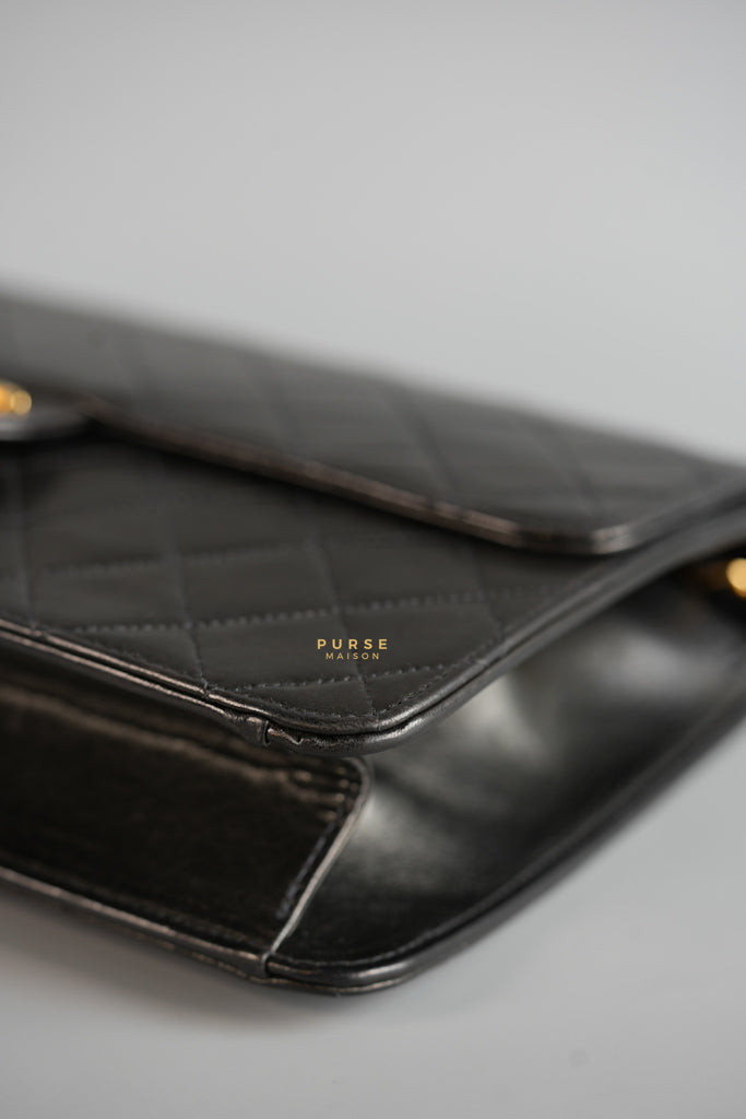 Vintage Flap Bag Black Lambskin Leather and 24k Gold Hardware Series 5 | Purse Maison Luxury Bags Shop