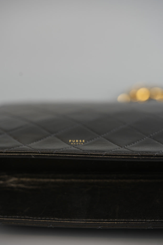 Vintage Flap Bag Black Lambskin Leather and 24k Gold Hardware Series 5 | Purse Maison Luxury Bags Shop