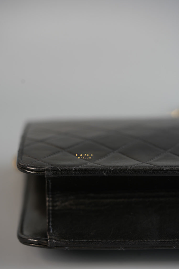 Vintage Flap Bag Black Lambskin Leather and 24k Gold Hardware Series 5 | Purse Maison Luxury Bags Shop