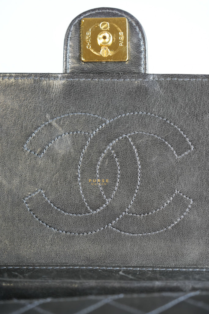 Vintage Flap Bag Black Lambskin Leather and 24k Gold Hardware Series 5 | Purse Maison Luxury Bags Shop