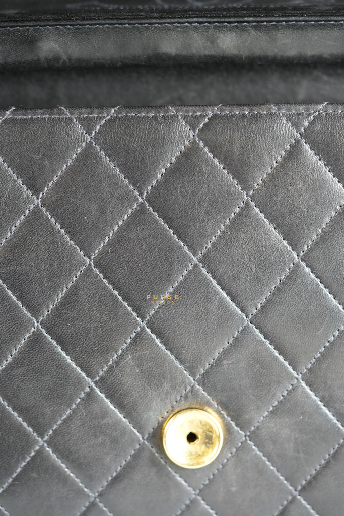Vintage Flap Bag Black Lambskin Leather and 24k Gold Hardware Series 5 | Purse Maison Luxury Bags Shop