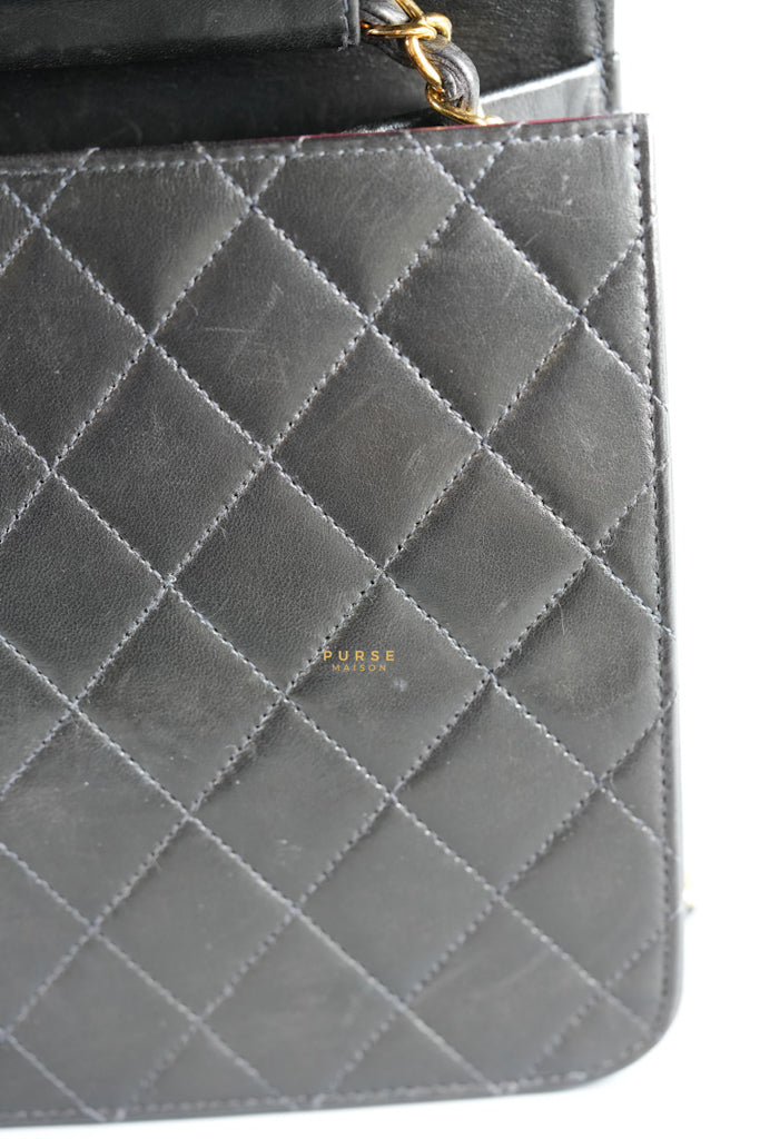 Vintage Flap Bag Black Lambskin Leather and 24k Gold Hardware Series 5 | Purse Maison Luxury Bags Shop