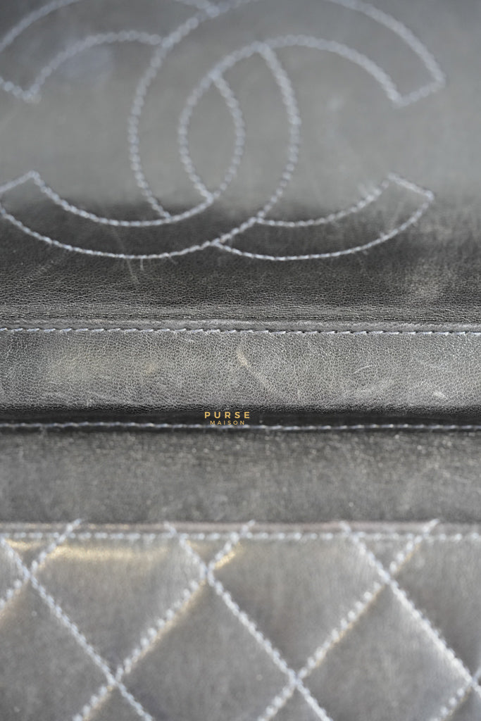 Vintage Flap Bag Black Lambskin Leather and 24k Gold Hardware Series 5 | Purse Maison Luxury Bags Shop