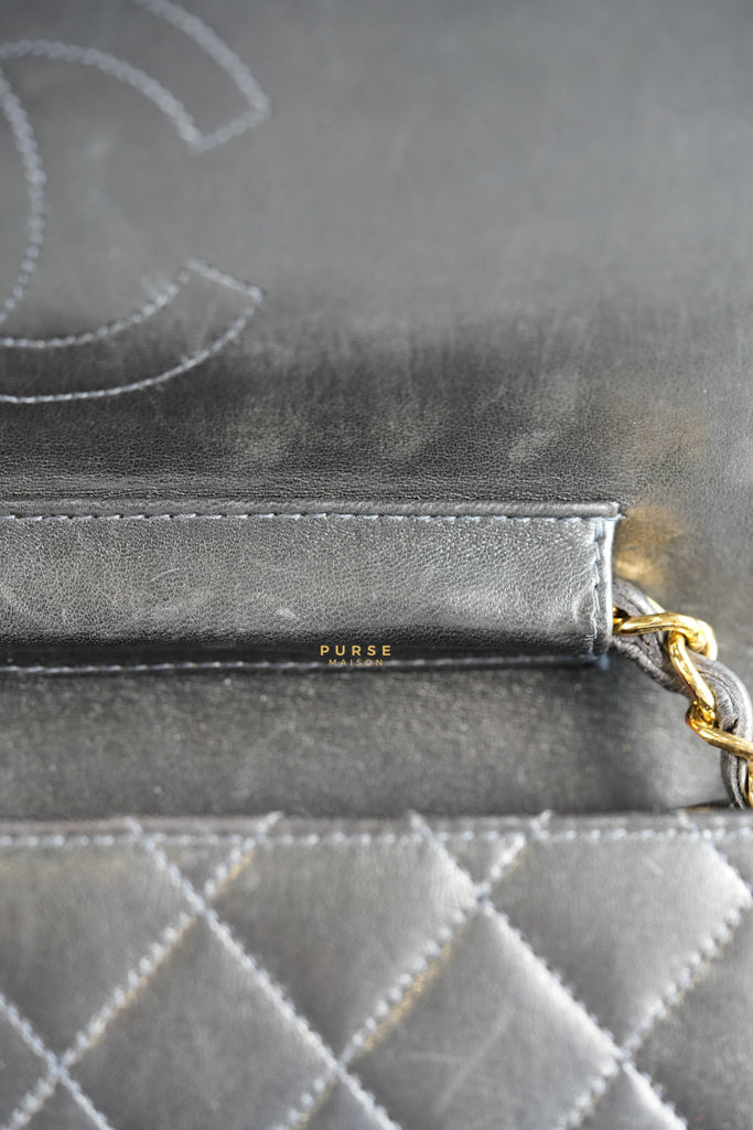 Vintage Flap Bag Black Lambskin Leather and 24k Gold Hardware Series 5 | Purse Maison Luxury Bags Shop