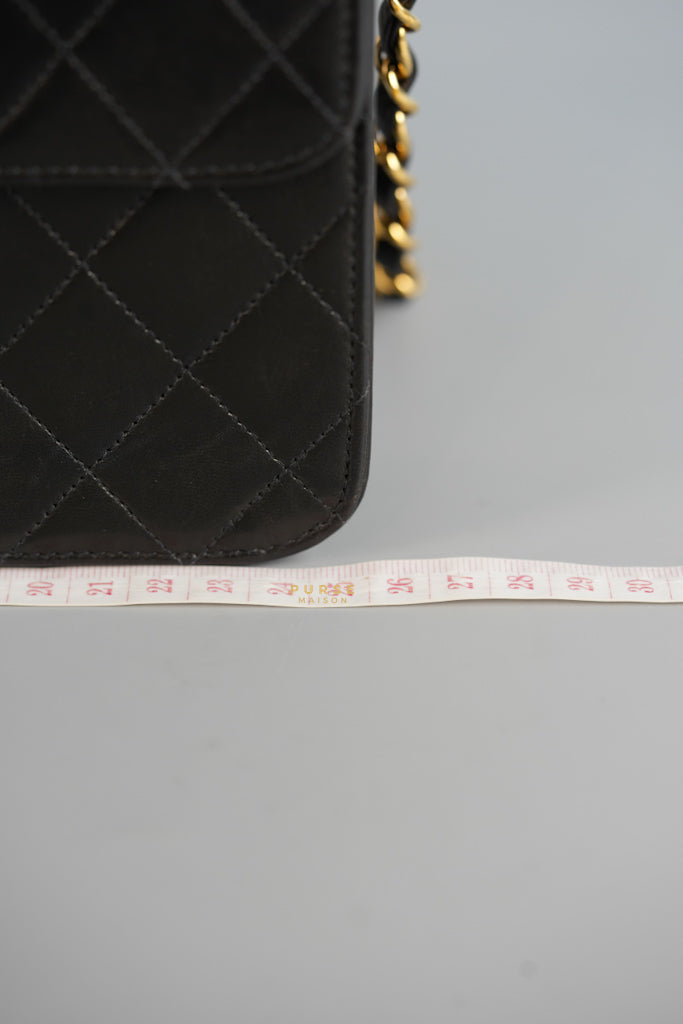 Vintage Flap Bag Black Lambskin Leather and 24k Gold Hardware Series 5 | Purse Maison Luxury Bags Shop