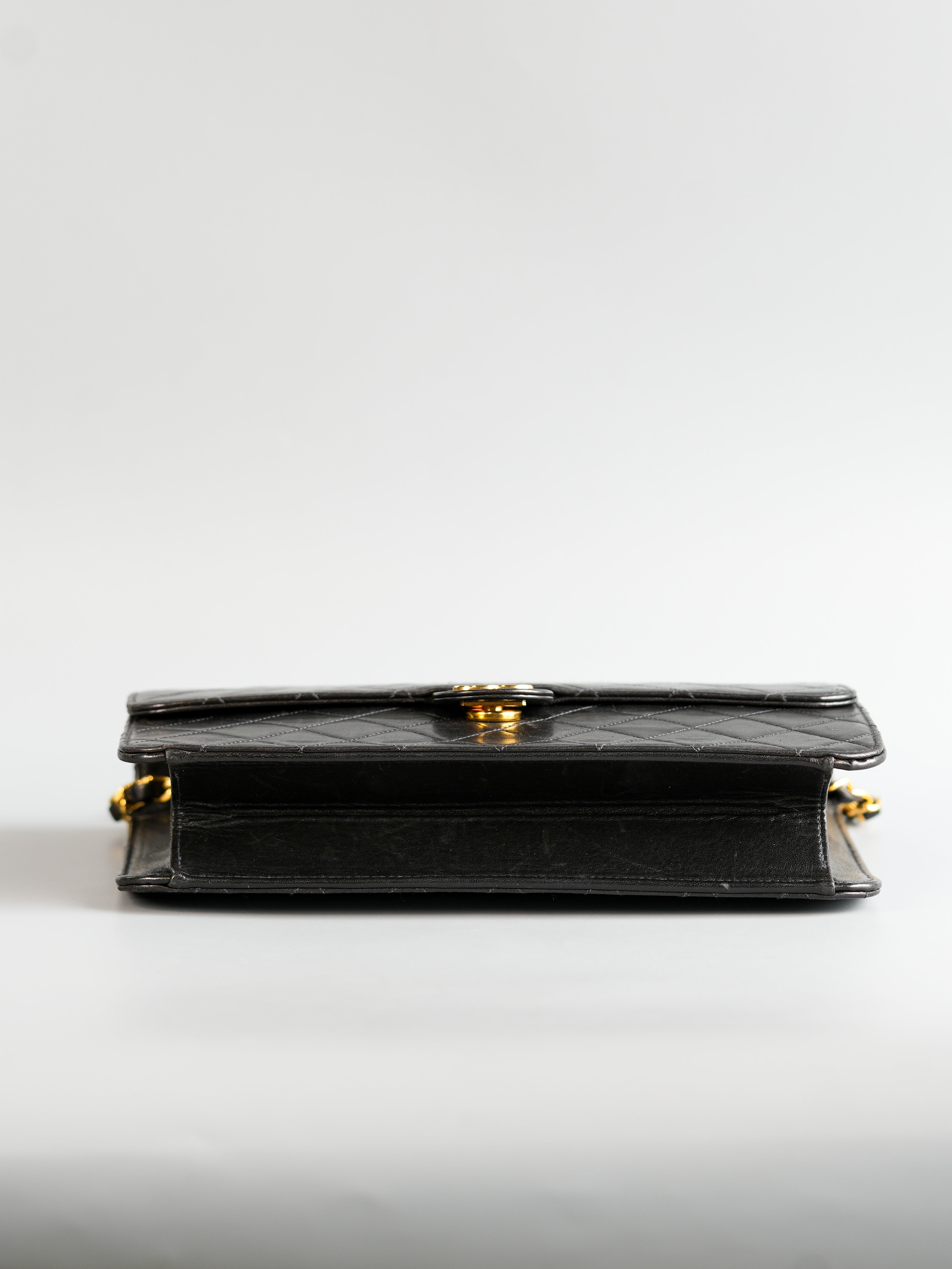 Vintage Flap Bag Black Lambskin Leather and 24k Gold Hardware Series 5 | Purse Maison Luxury Bags Shop