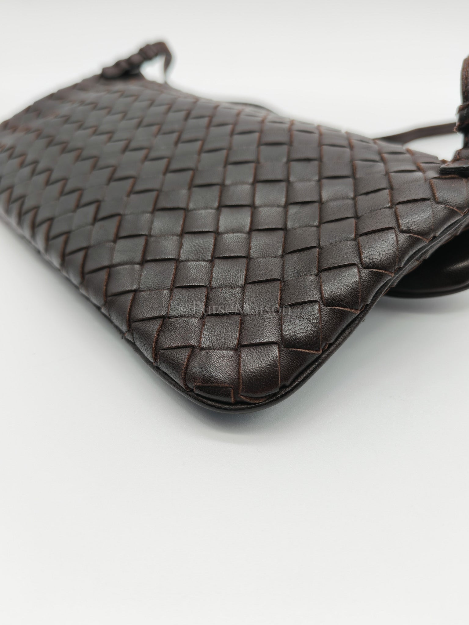 Vintage Intrecciatio Fondant/Dark Brown Nappa Leather Sling Bag | Purse Maison Luxury Bags Shop