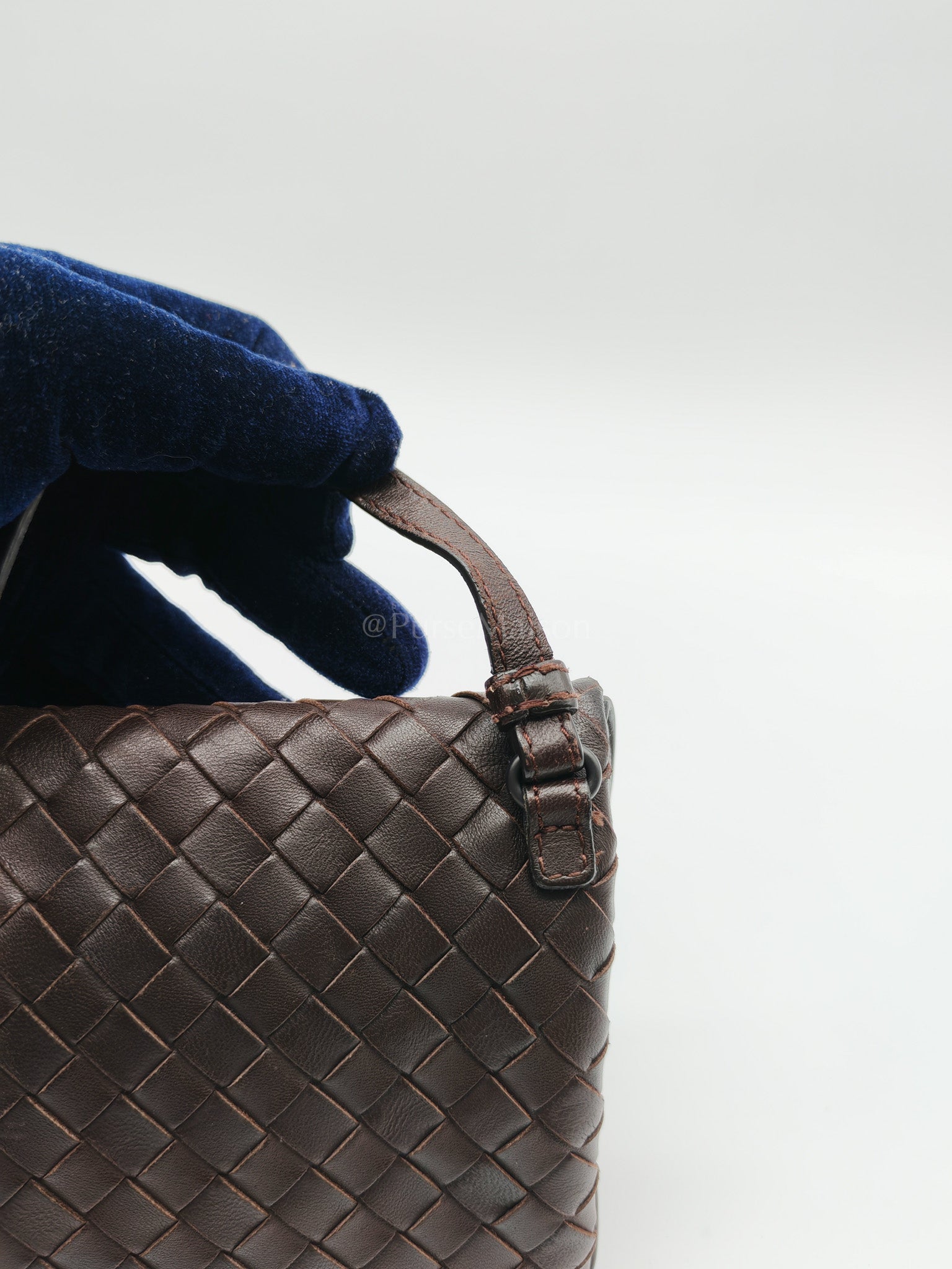 Vintage Intrecciatio Fondant/Dark Brown Nappa Leather Sling Bag | Purse Maison Luxury Bags Shop