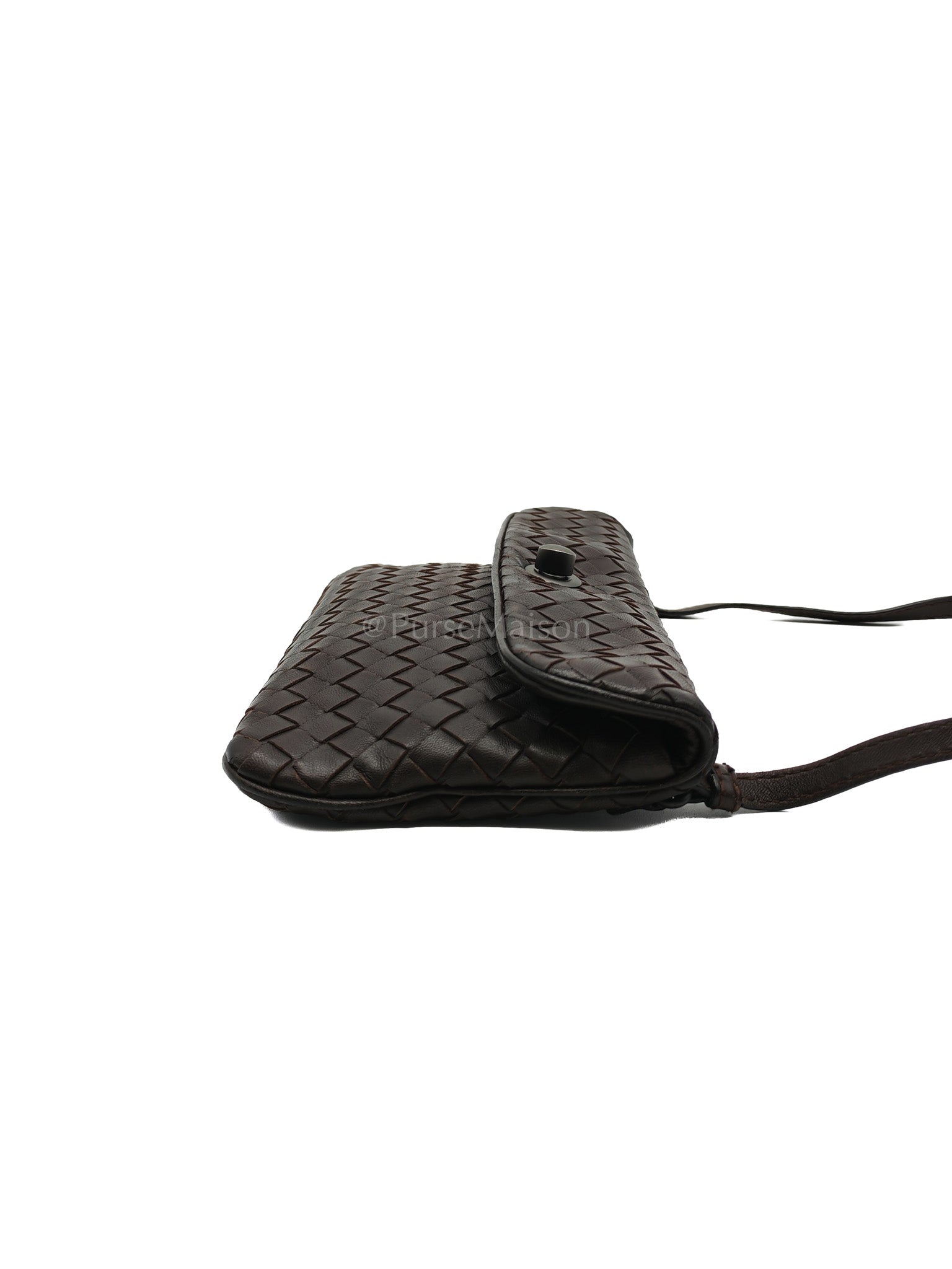 Vintage Intrecciatio Fondant/Dark Brown Nappa Leather Sling Bag | Purse Maison Luxury Bags Shop
