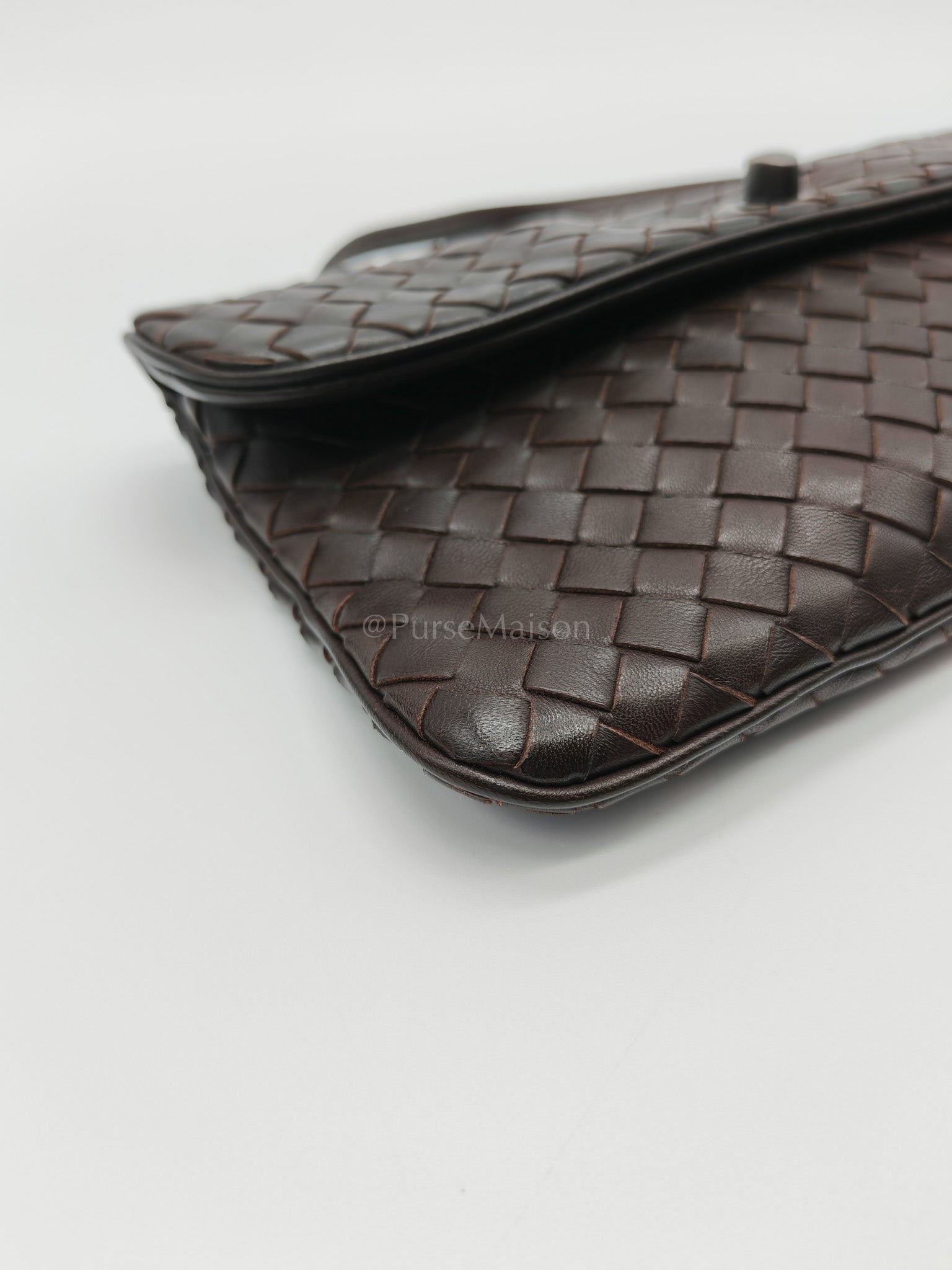 Vintage Intrecciatio Fondant/Dark Brown Nappa Leather Sling Bag | Purse Maison Luxury Bags Shop