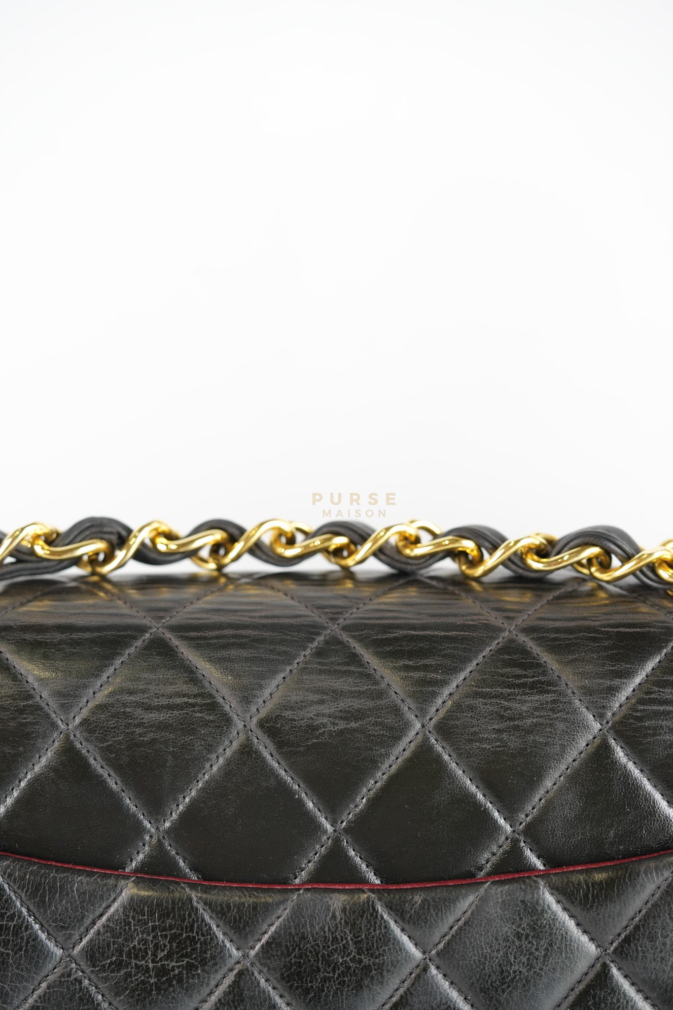 Vintage Jumbo Square Flap Bag in Black Quilted Lambskin Leather 24k Gold Hardware (Series 3) | Purse Maison Luxury Bags Shop