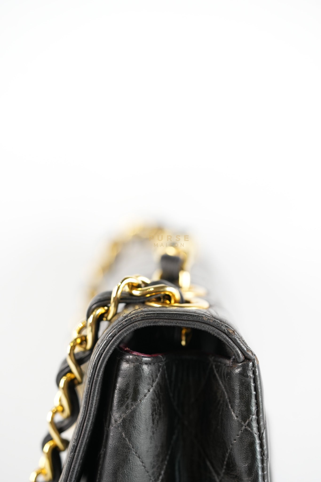 Vintage Jumbo Square Flap Bag in Black Quilted Lambskin Leather 24k Gold Hardware (Series 3) | Purse Maison Luxury Bags Shop