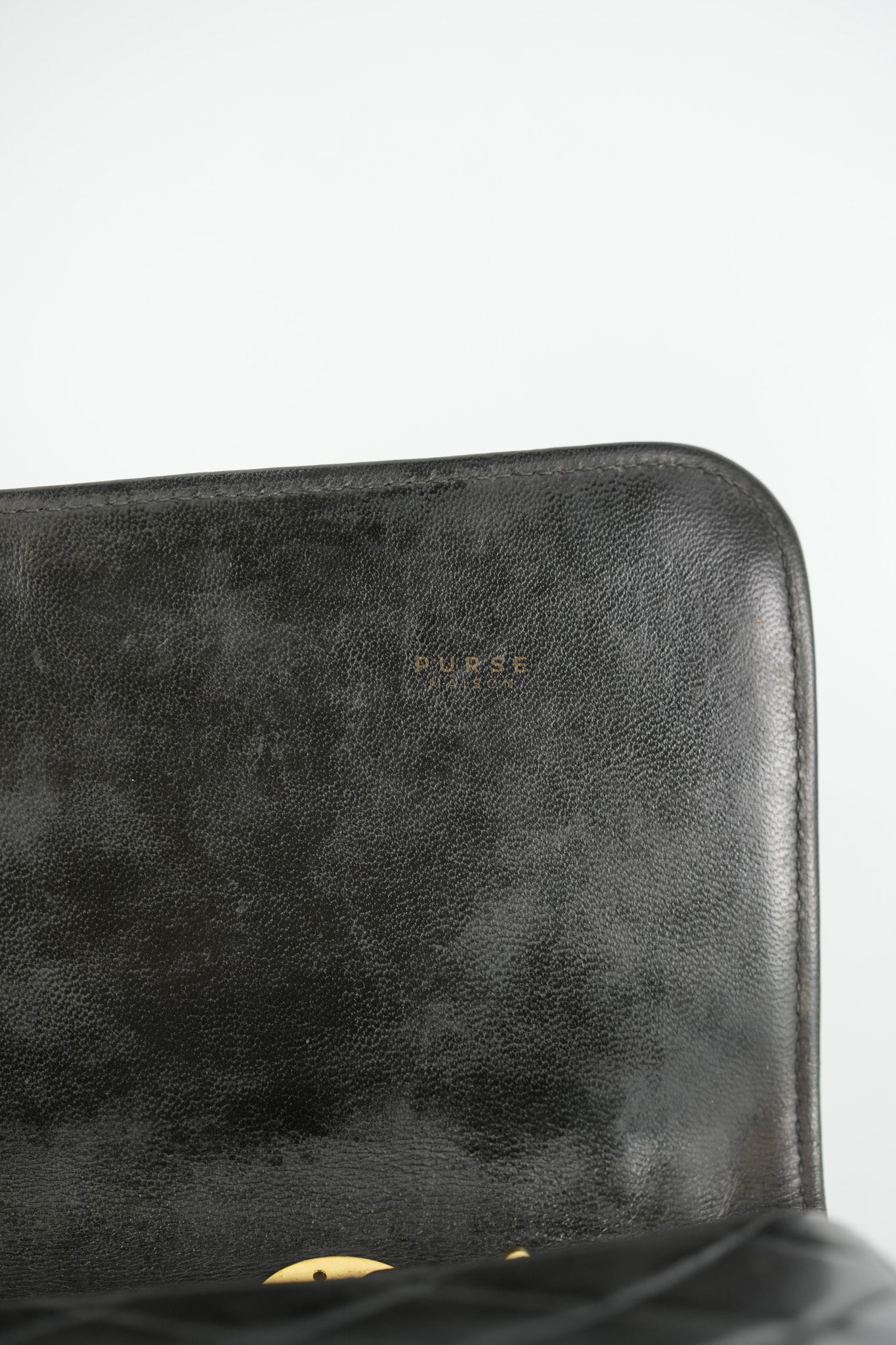 Vintage Jumbo Square Flap Bag in Black Quilted Lambskin Leather 24k Gold Hardware (Series 3) | Purse Maison Luxury Bags Shop