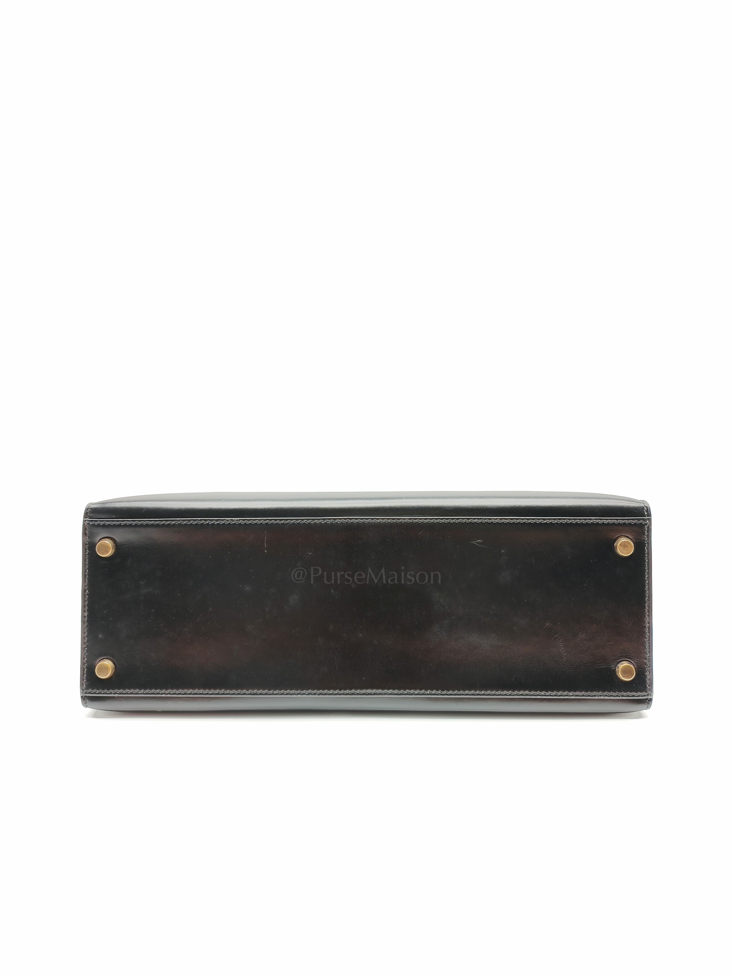 Vintage Kelly 32 Sellier Box Calfskin Leather in Gold Hardware Stamp S Circle(1989) | Purse Maison Luxury Bags Shop