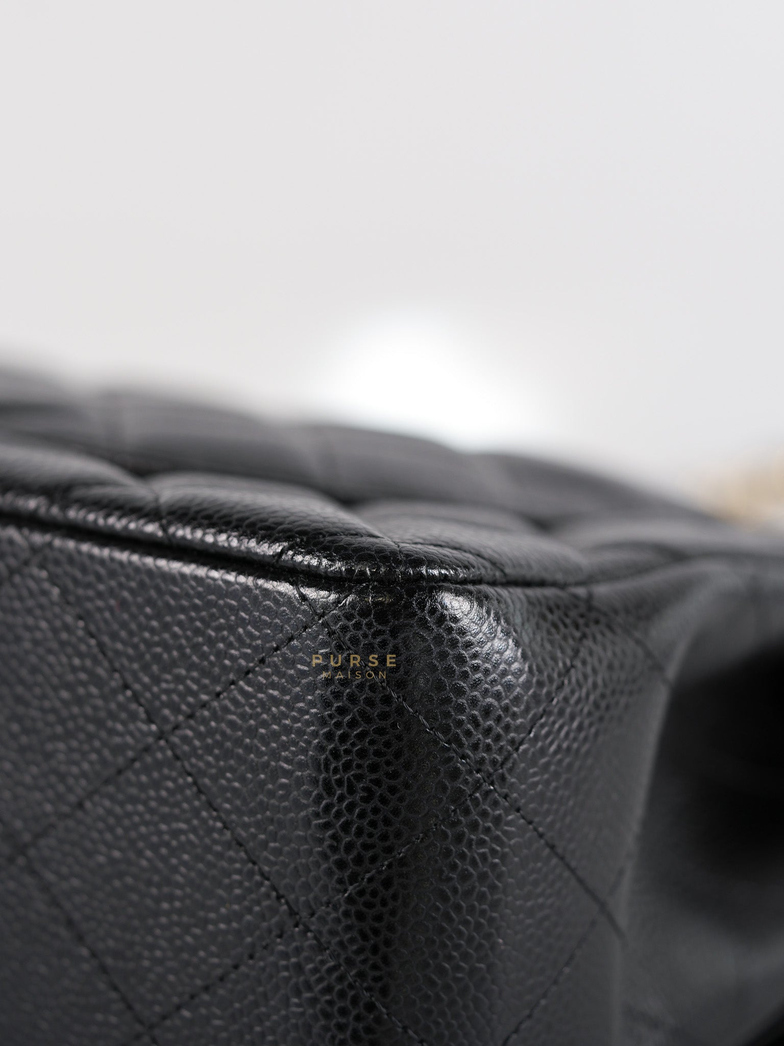 Vintage Classic Top Handle Bag Maxi in Black Quilted Caviar Leather Series 8 | Purse Maison Luxury Bags Shop