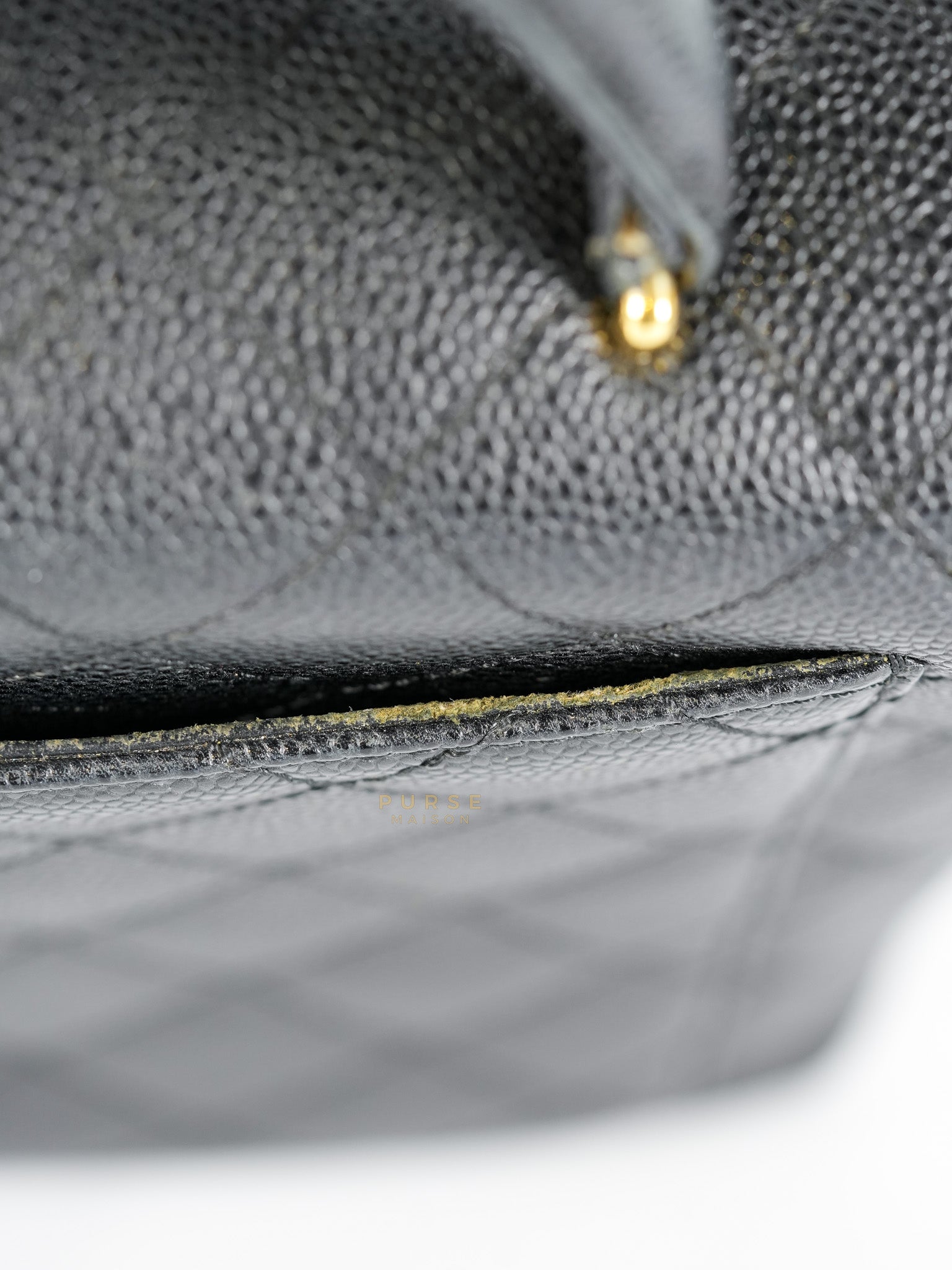 Vintage Classic Top Handle Bag Maxi in Black Quilted Caviar Leather Series 8 | Purse Maison Luxury Bags Shop