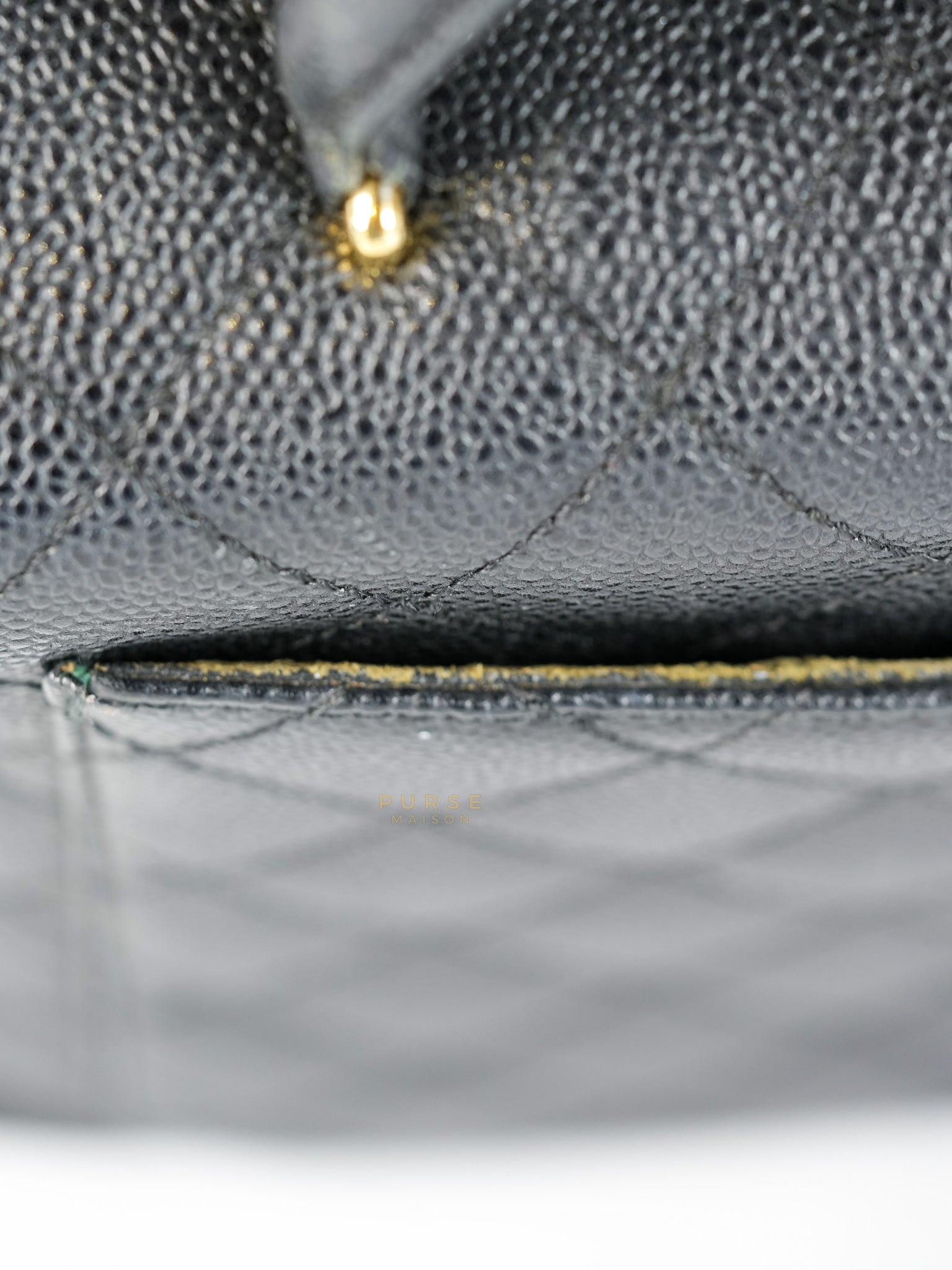 Vintage Classic Top Handle Bag Maxi in Black Quilted Caviar Leather Series 8 | Purse Maison Luxury Bags Shop