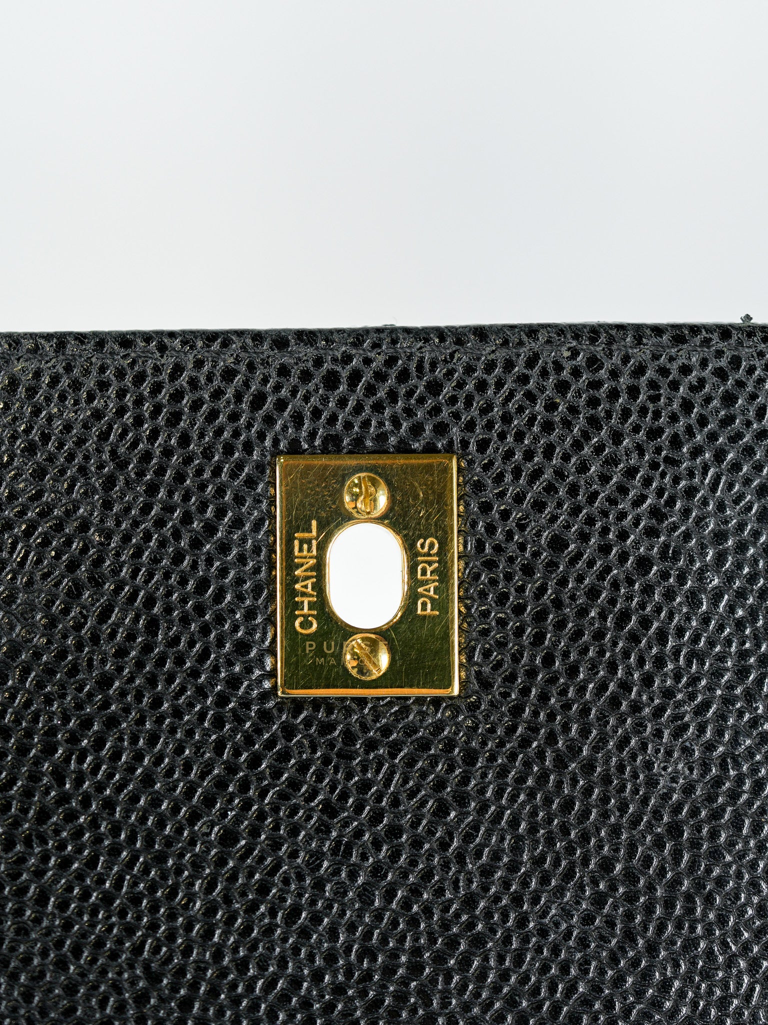 Vintage Classic Top Handle Bag Maxi in Black Quilted Caviar Leather Series 8 | Purse Maison Luxury Bags Shop