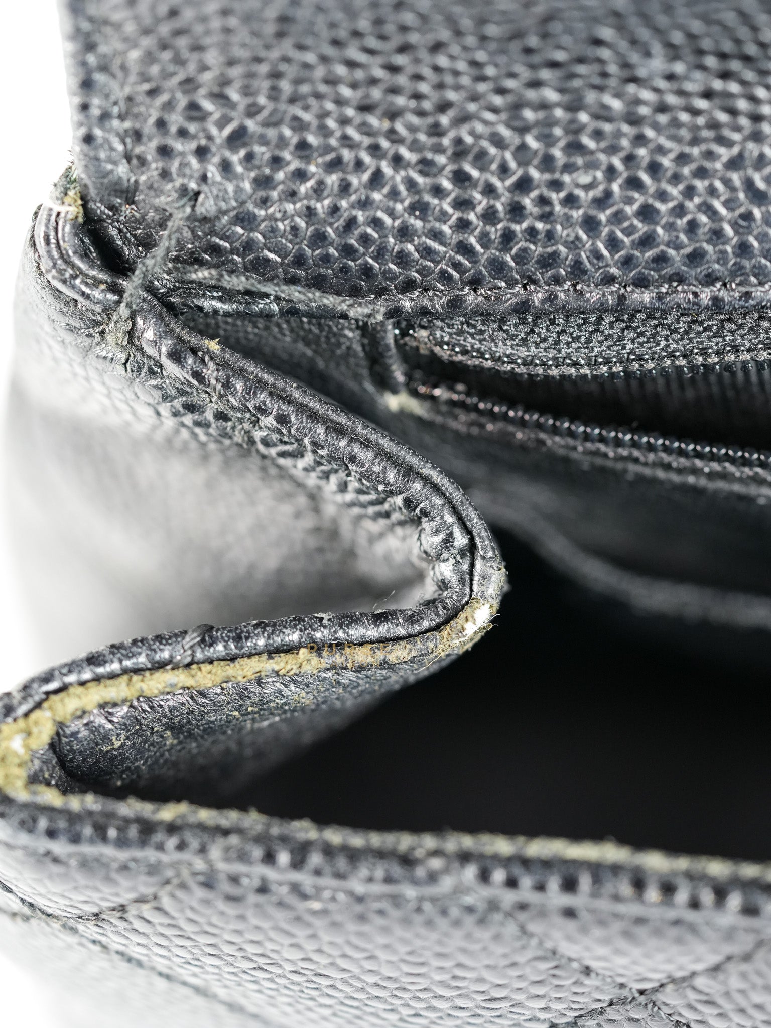 Vintage Classic Top Handle Bag Maxi in Black Quilted Caviar Leather Series 8 | Purse Maison Luxury Bags Shop