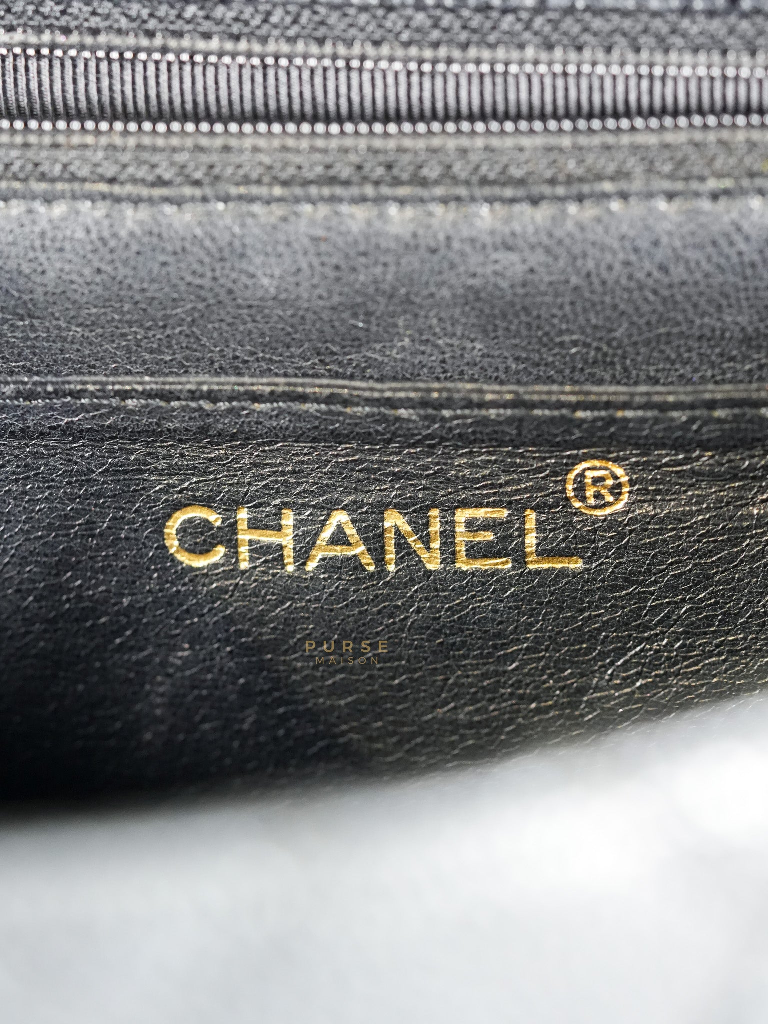 Vintage Classic Top Handle Bag Maxi in Black Quilted Caviar Leather Series 8 | Purse Maison Luxury Bags Shop