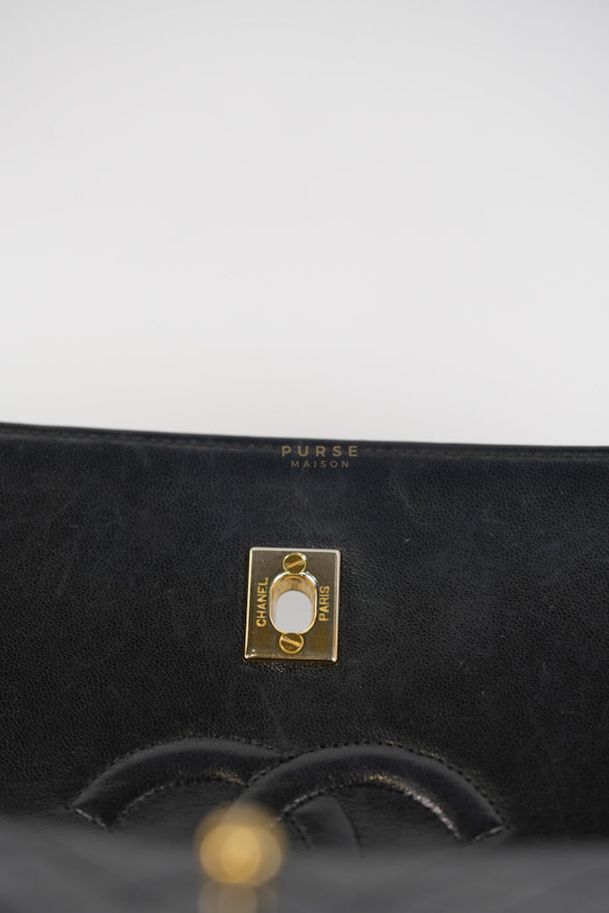 Vintage Medium Quilted Flap Bag in Black Lambskin Leather (Series 1) | Purse Maison Luxury Bags Shop