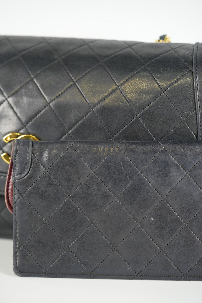 Vintage Medium Quilted Flap Bag in Black Lambskin Leather (Series 1) | Purse Maison Luxury Bags Shop