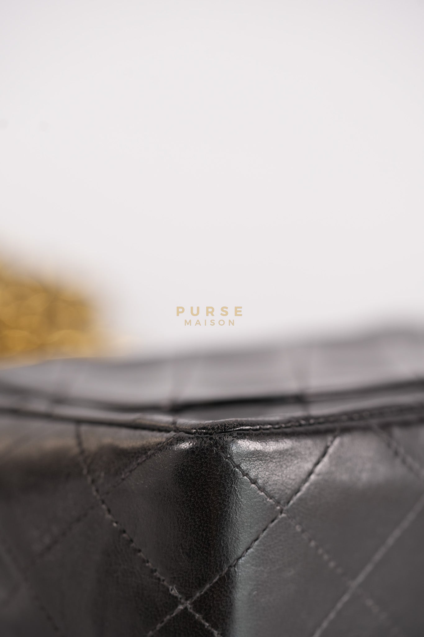 Vintage Mini Square Flap Bag in Black Quilted Lambskin Leather & Gold Hardware Series 4 | Purse Maison Luxury Bags Shop