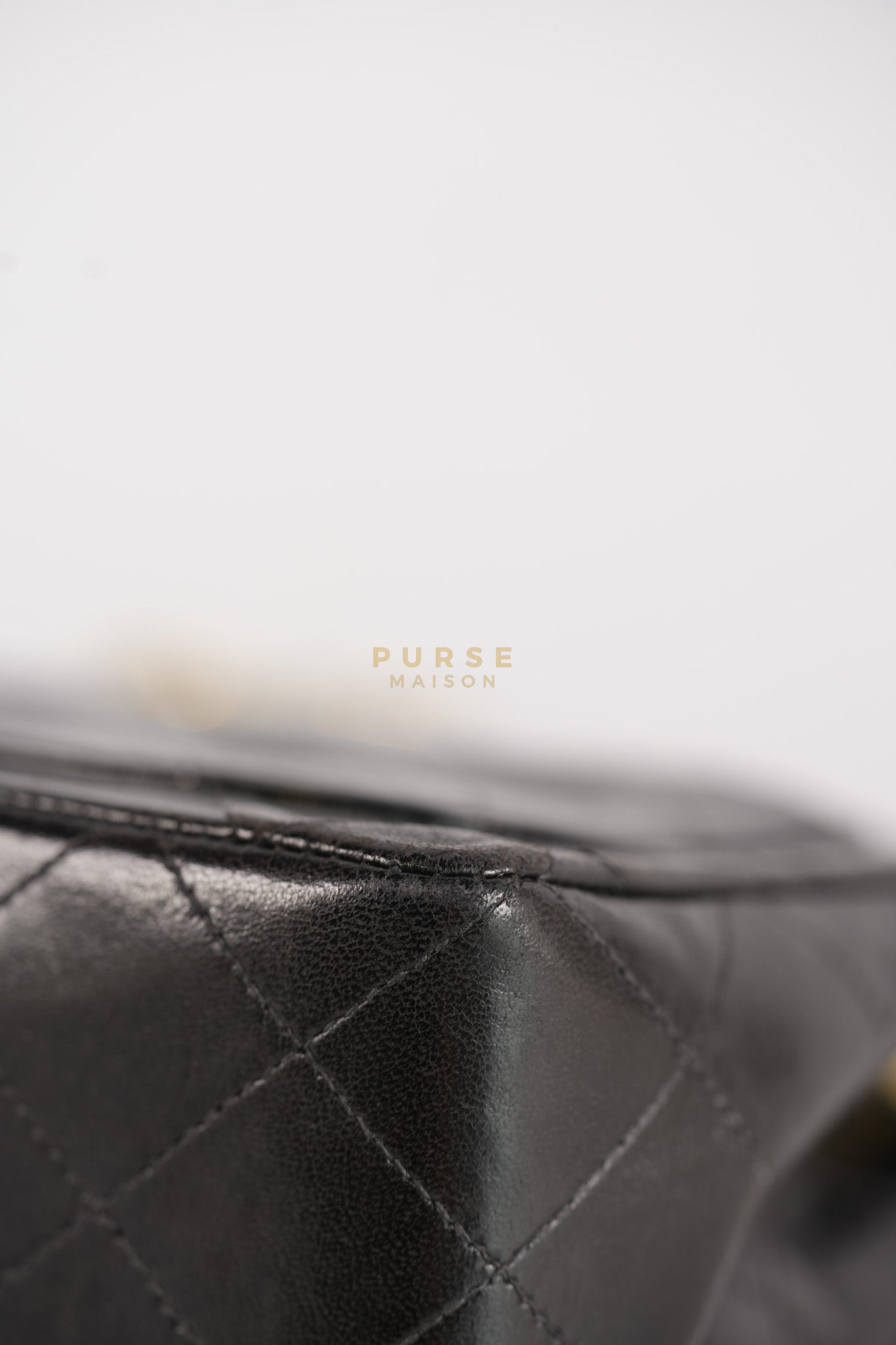 Vintage Mini Square Flap Bag in Black Quilted Lambskin Leather & Gold Hardware Series 4 | Purse Maison Luxury Bags Shop