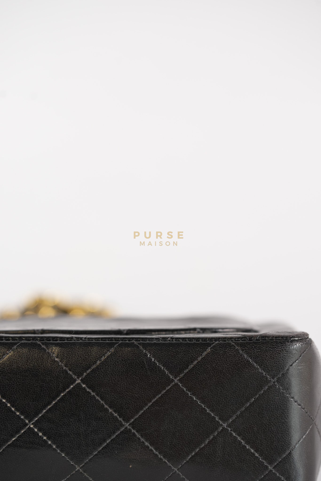 Vintage Mini Square Flap Bag in Black Quilted Lambskin Leather & Gold Hardware Series 4 | Purse Maison Luxury Bags Shop